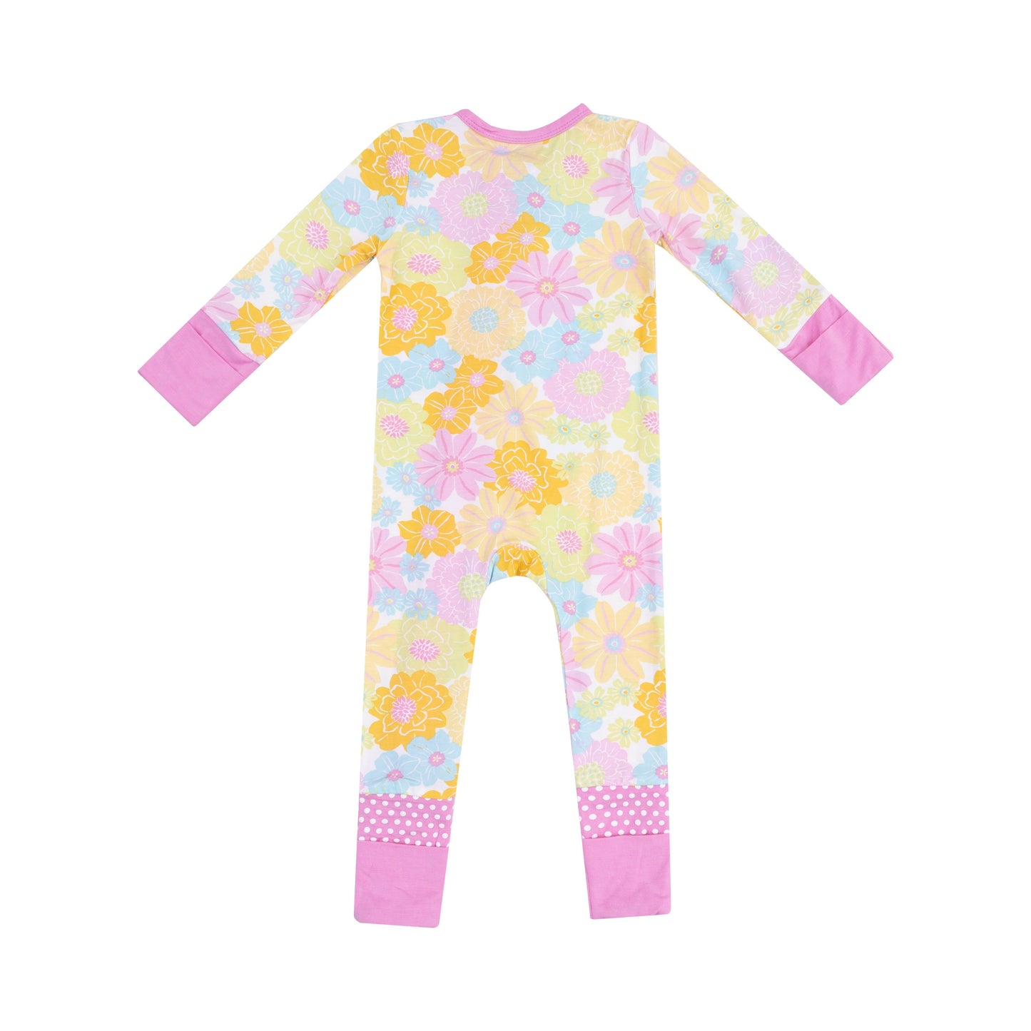 2 Way Zipper Romper - Sunny Dahlias