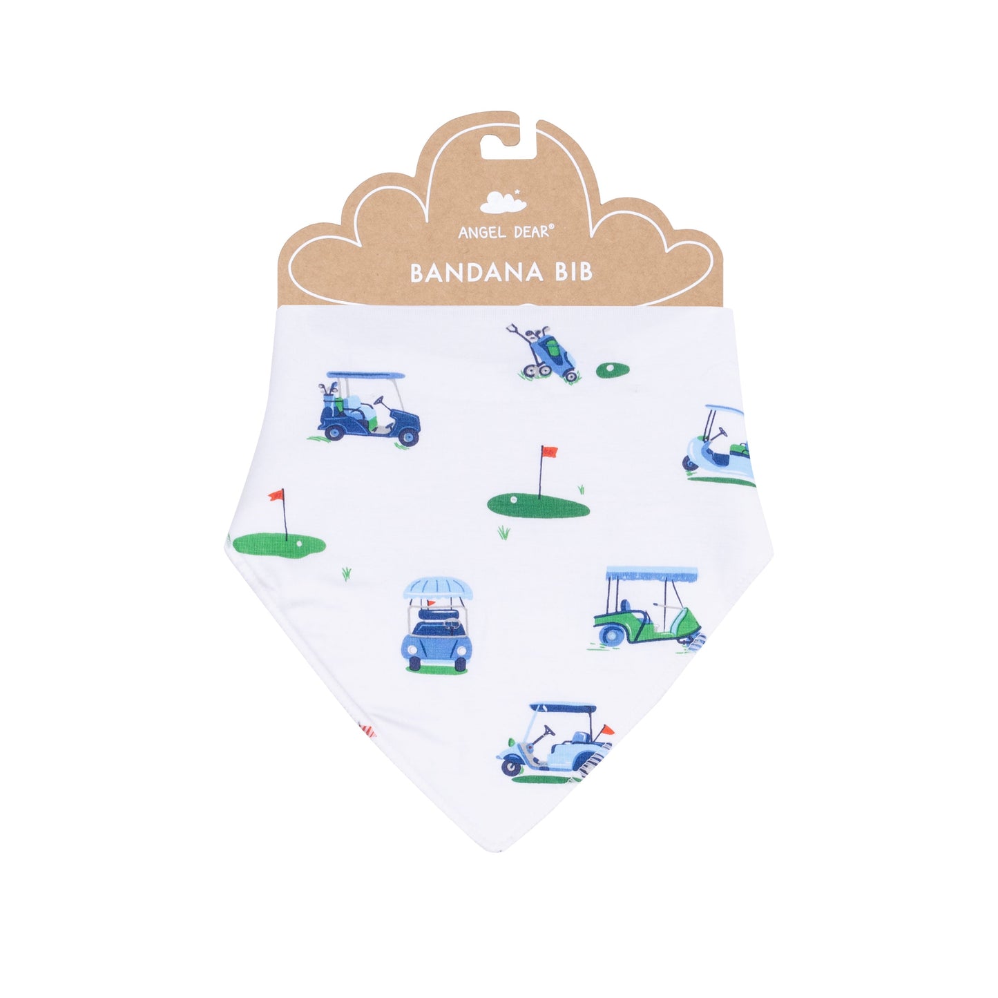 Bandana Bib - Vintage Golf Carts Blue
