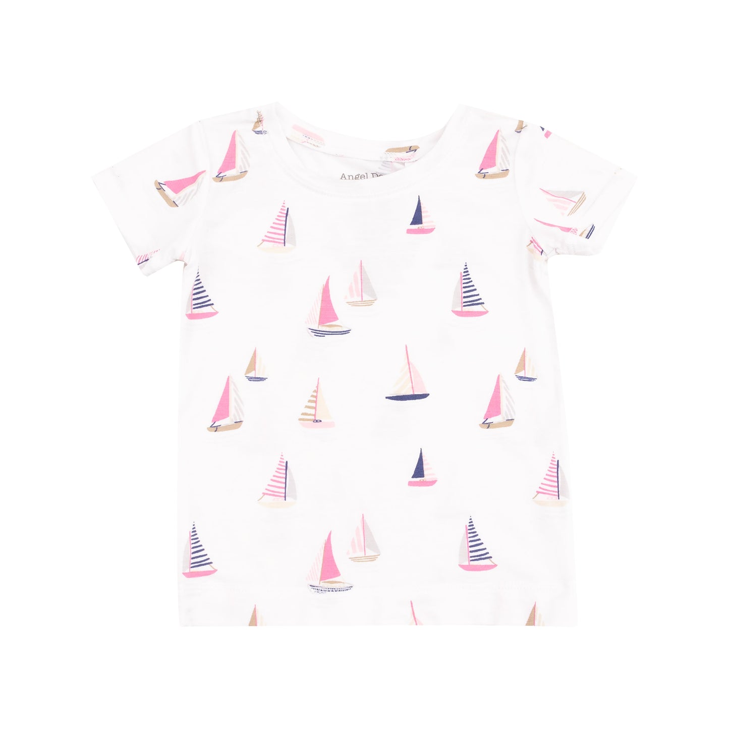 Short Sleeve Loungewear Set - Sailboats Pink