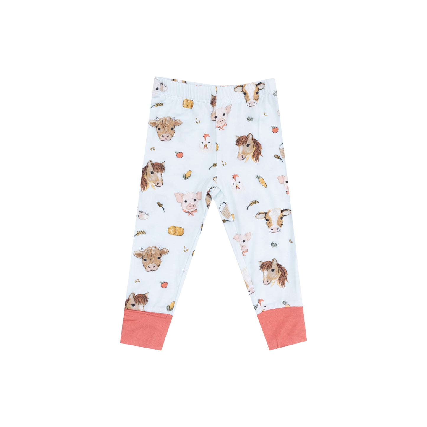 Short Sleeve Loungewear Set - Vintage Animals Faces Blue