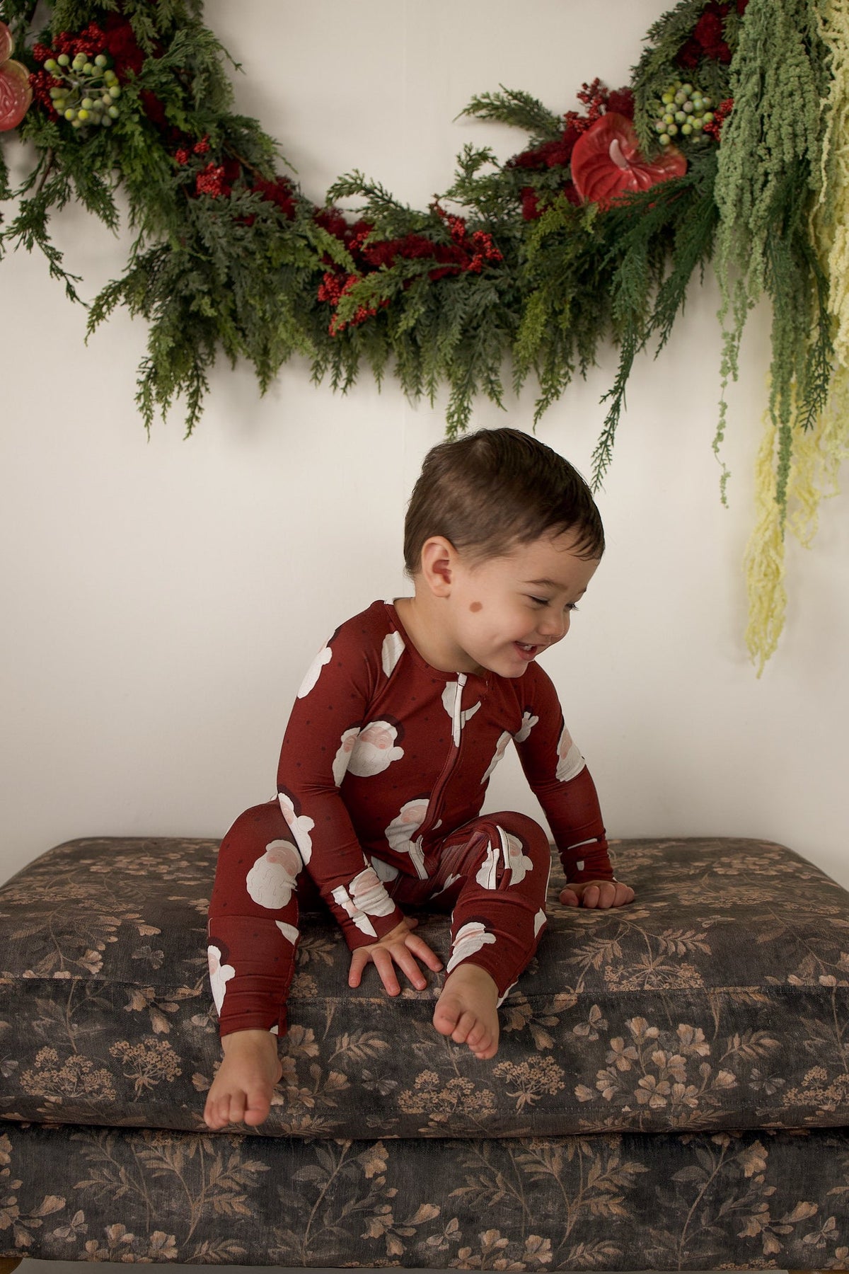 Bamboo Zip Pajamas | Vintage Santa