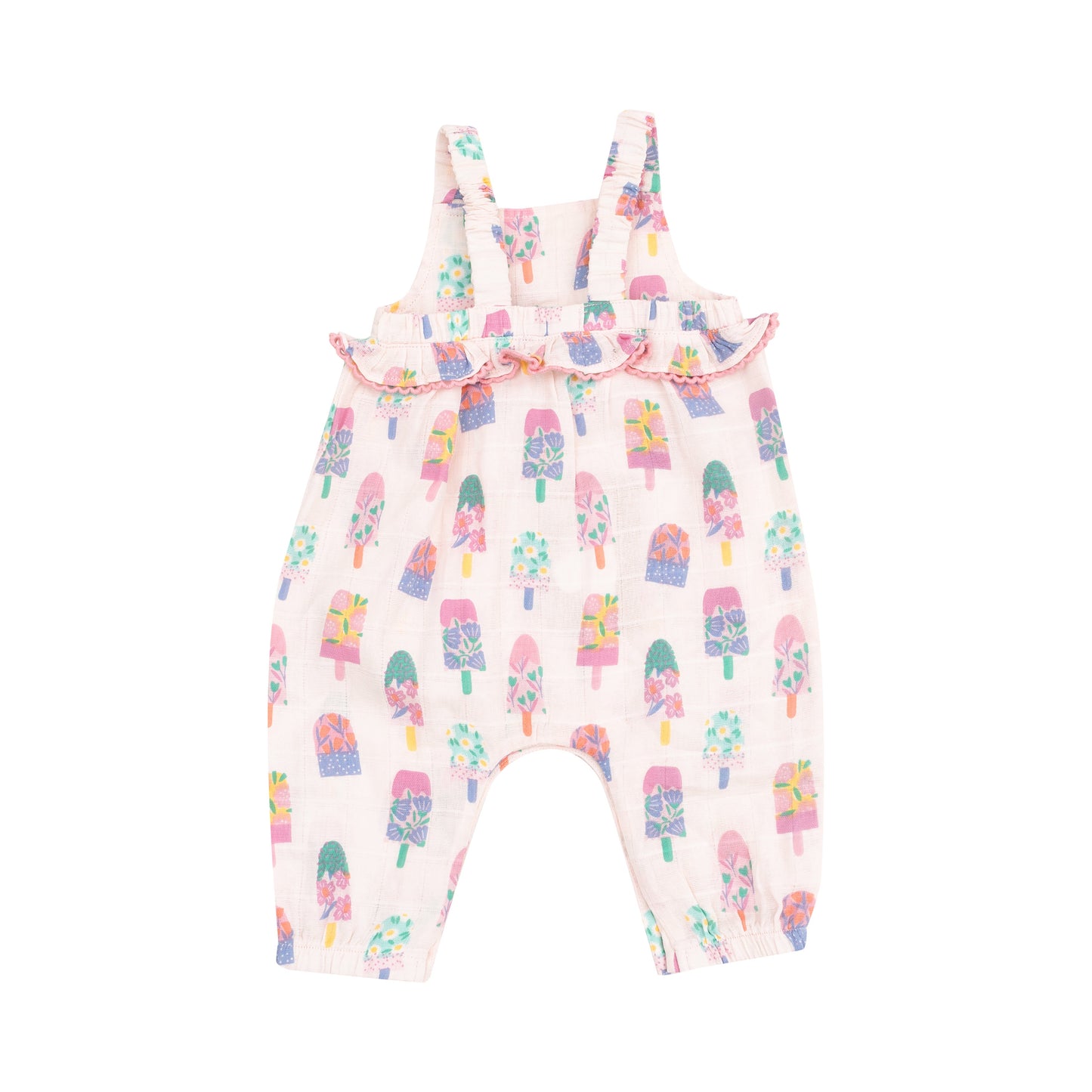 Ruffle Waist Romper - Floral Popsicles