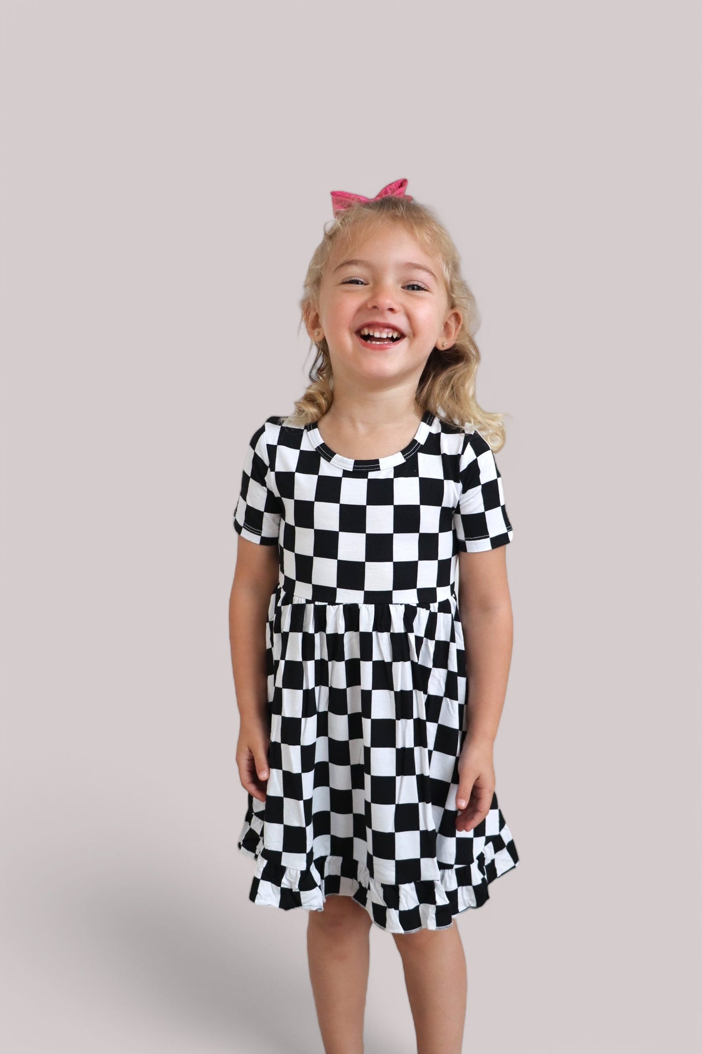 OREO CHECKERS DREAM RUFFLE DRESS