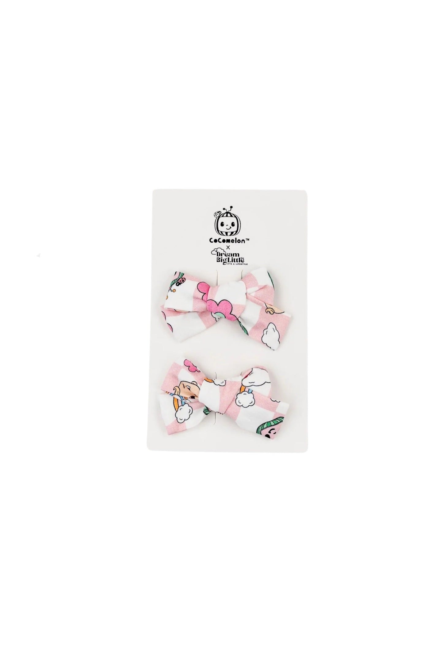 Dream Big Little Co x CoComelon JJ RAINBOW CHECKERS DREAM BOW HAIR CLIPS