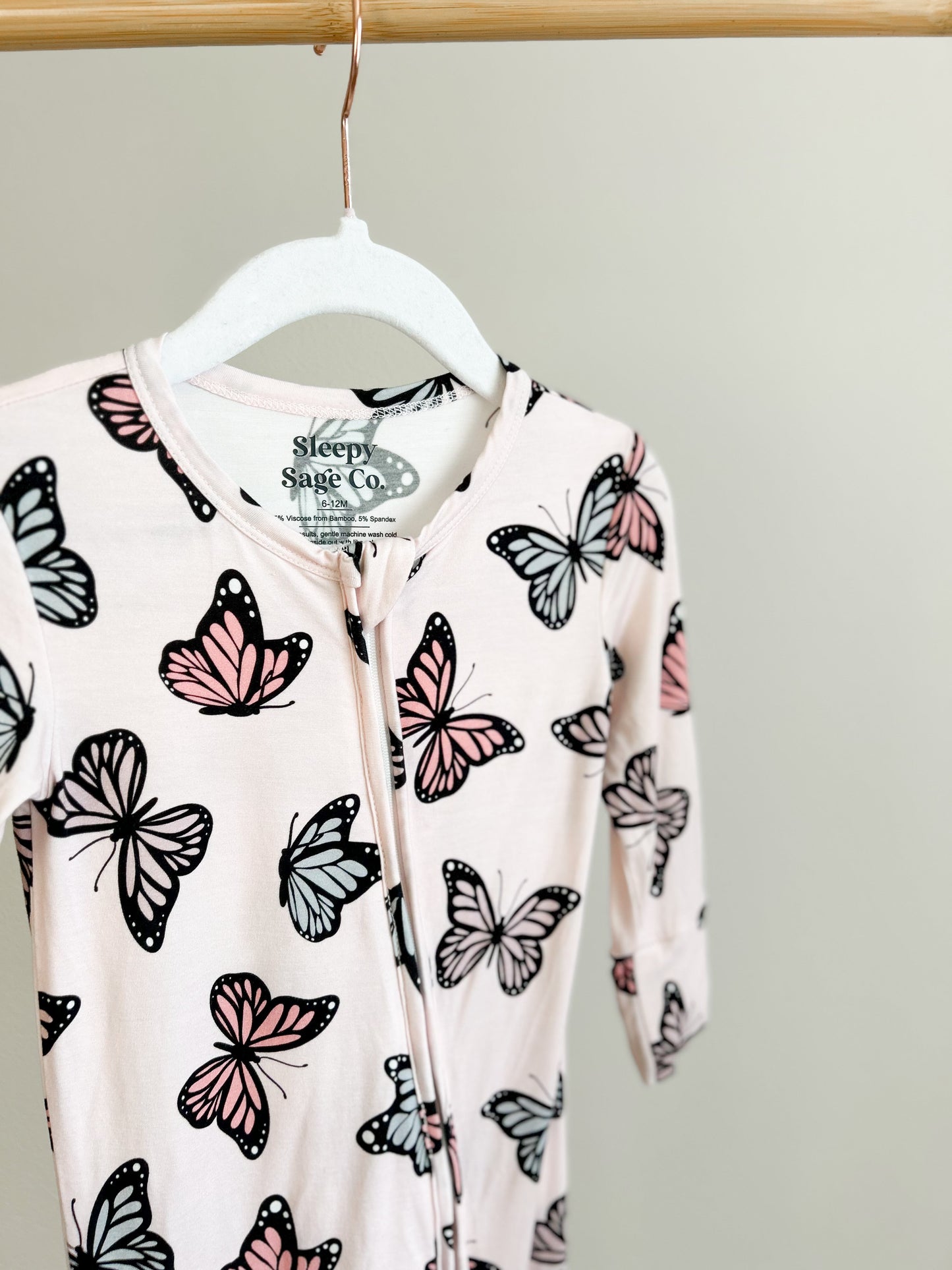 Butterfly Romper Bamboo Pajama Set