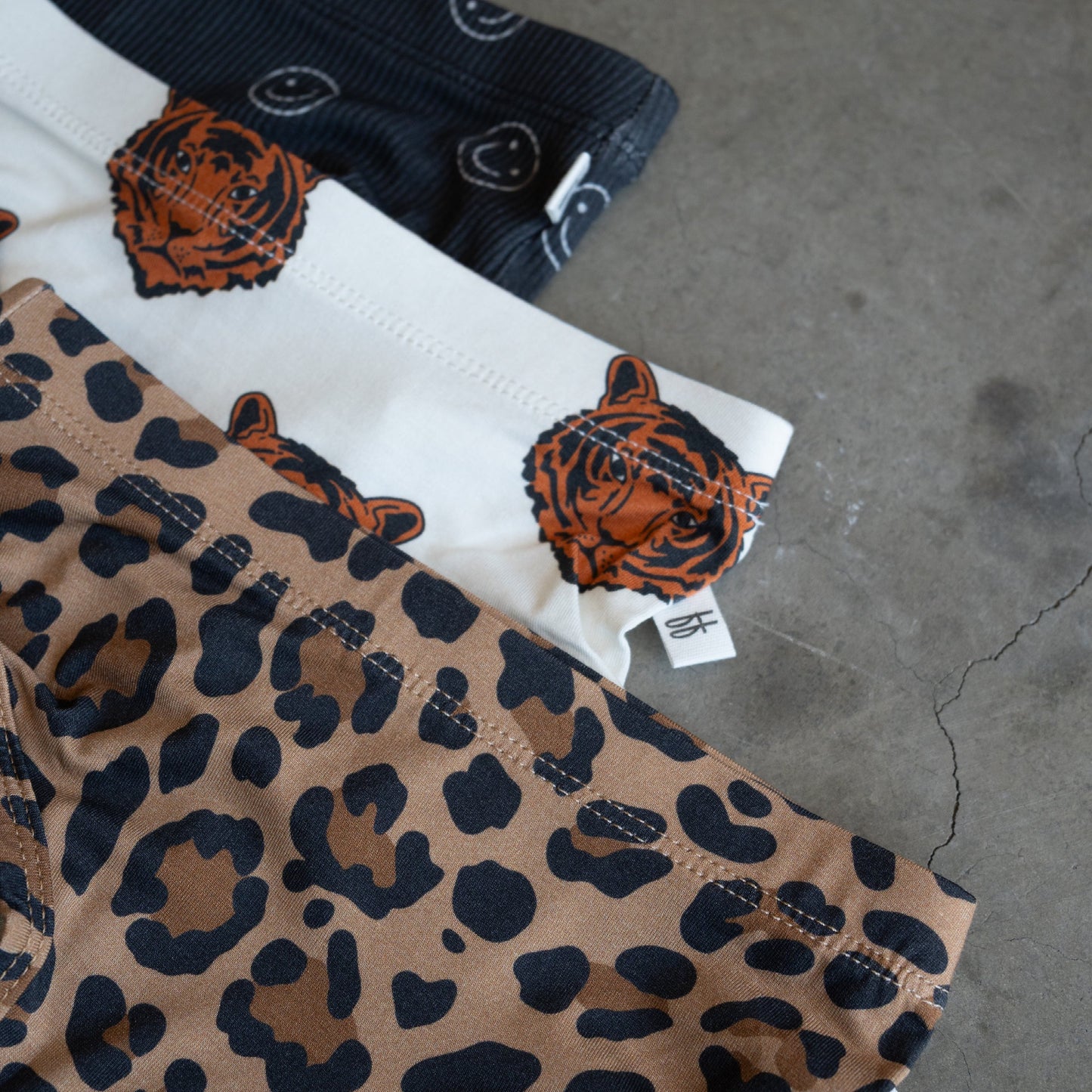 Girl's Bamboo Briefs (3 Pack) | Leopard, Tigers & Smiley Ribbed