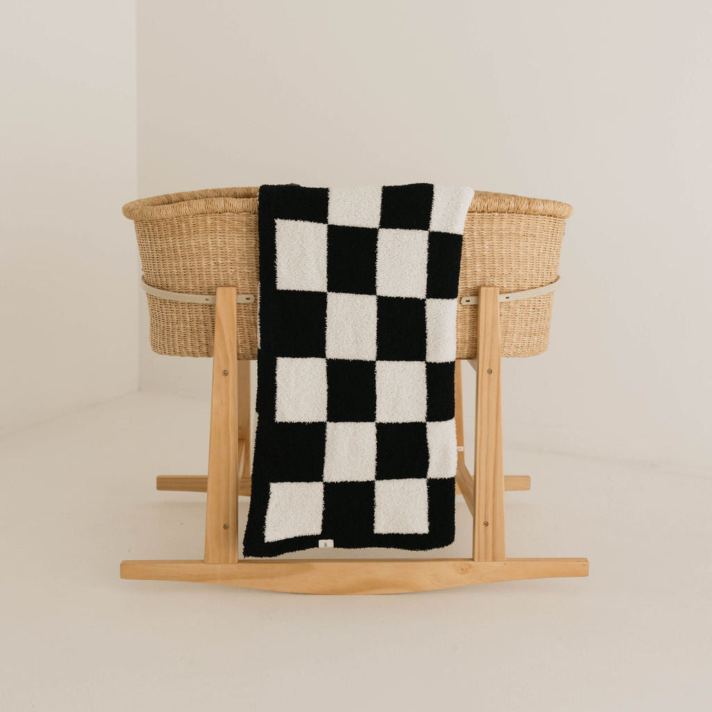 Plush Blanket | Black & White Checkerboard