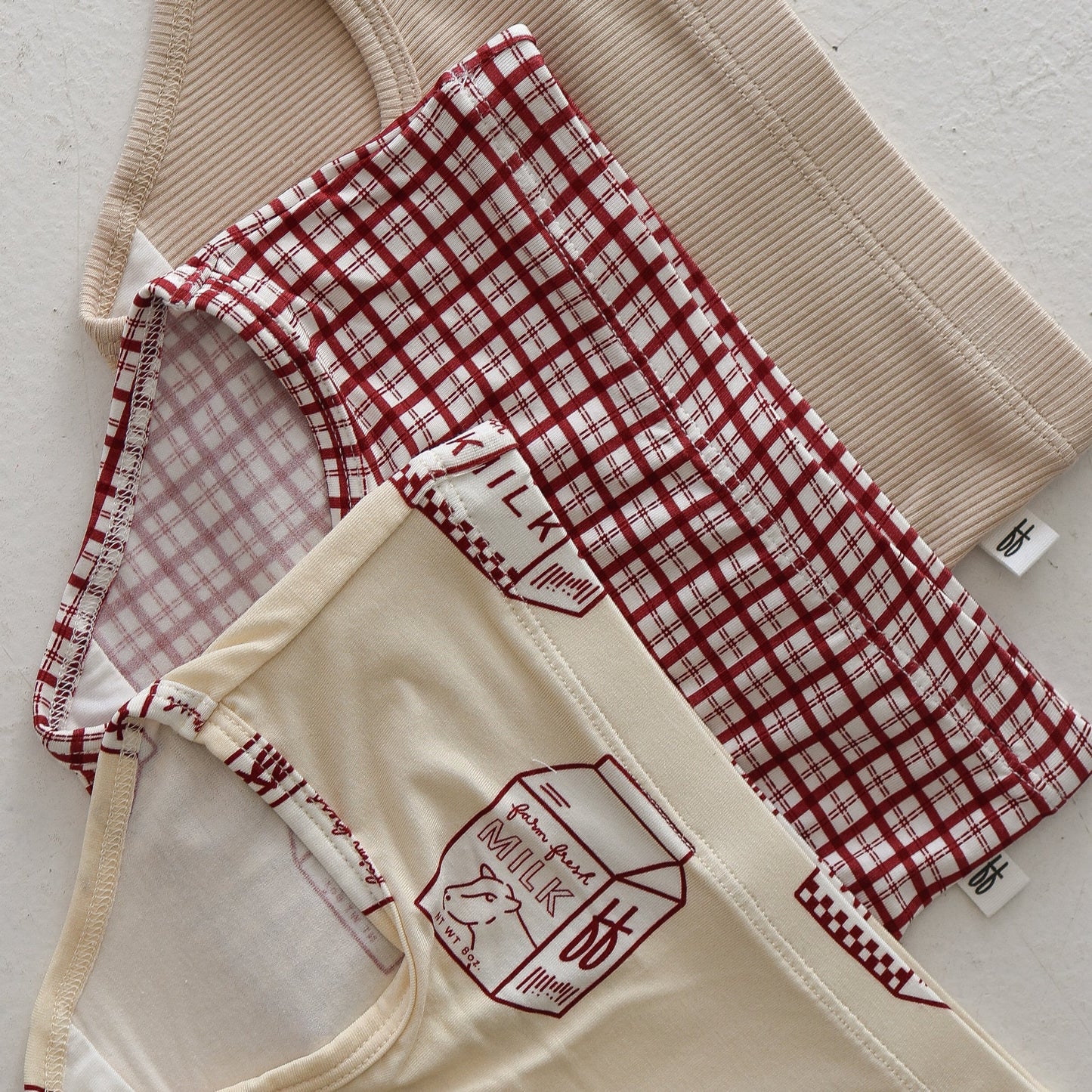 Girl's Bamboo Briefs (3 Pack) | Window Pane, Milk & Ribbed Cream