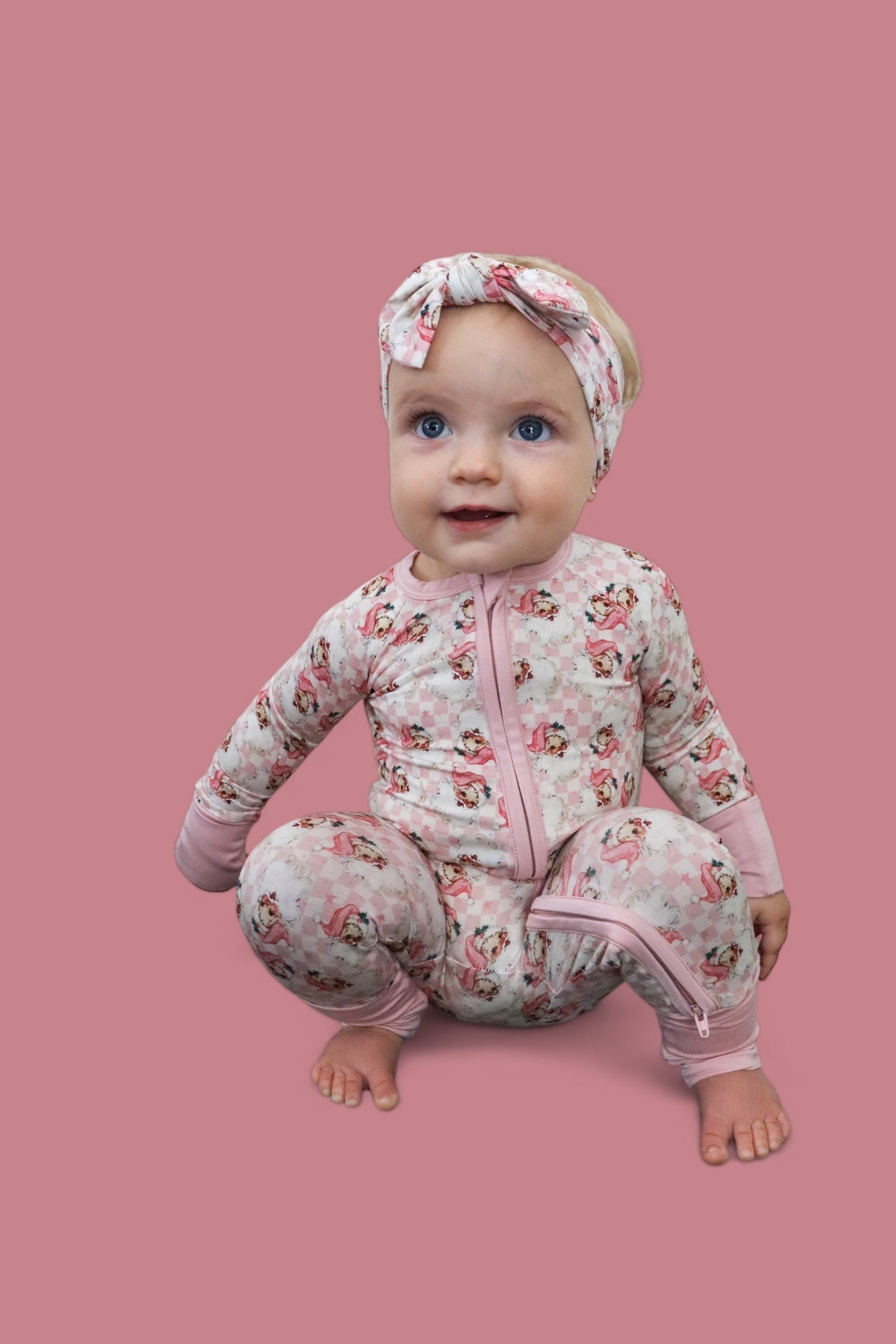SANTA BABY CHECKERS DREAM ROMPER