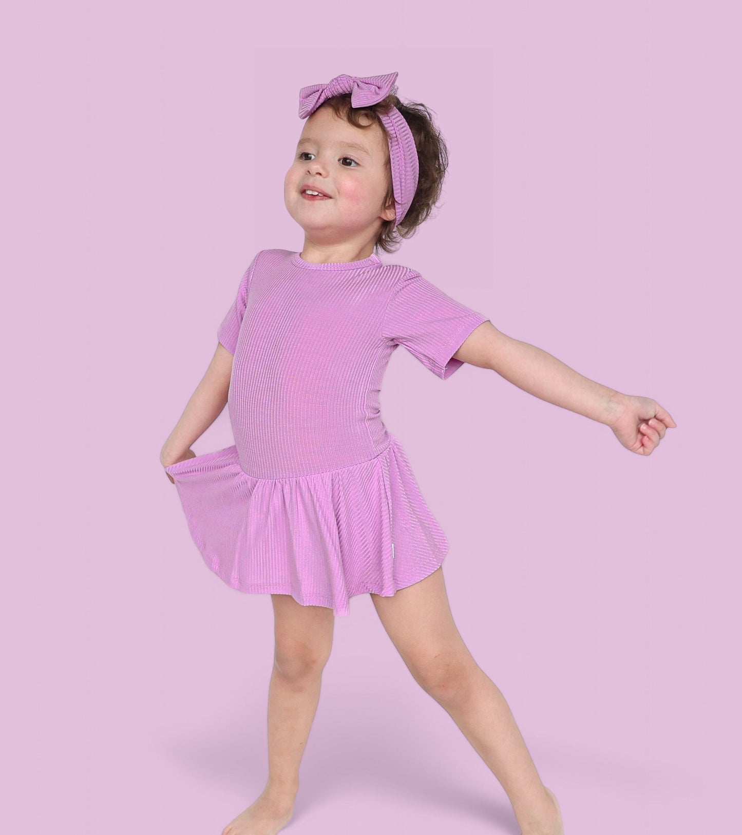 FOREVER LILAC RIB DREAM BODYSUIT DRESS