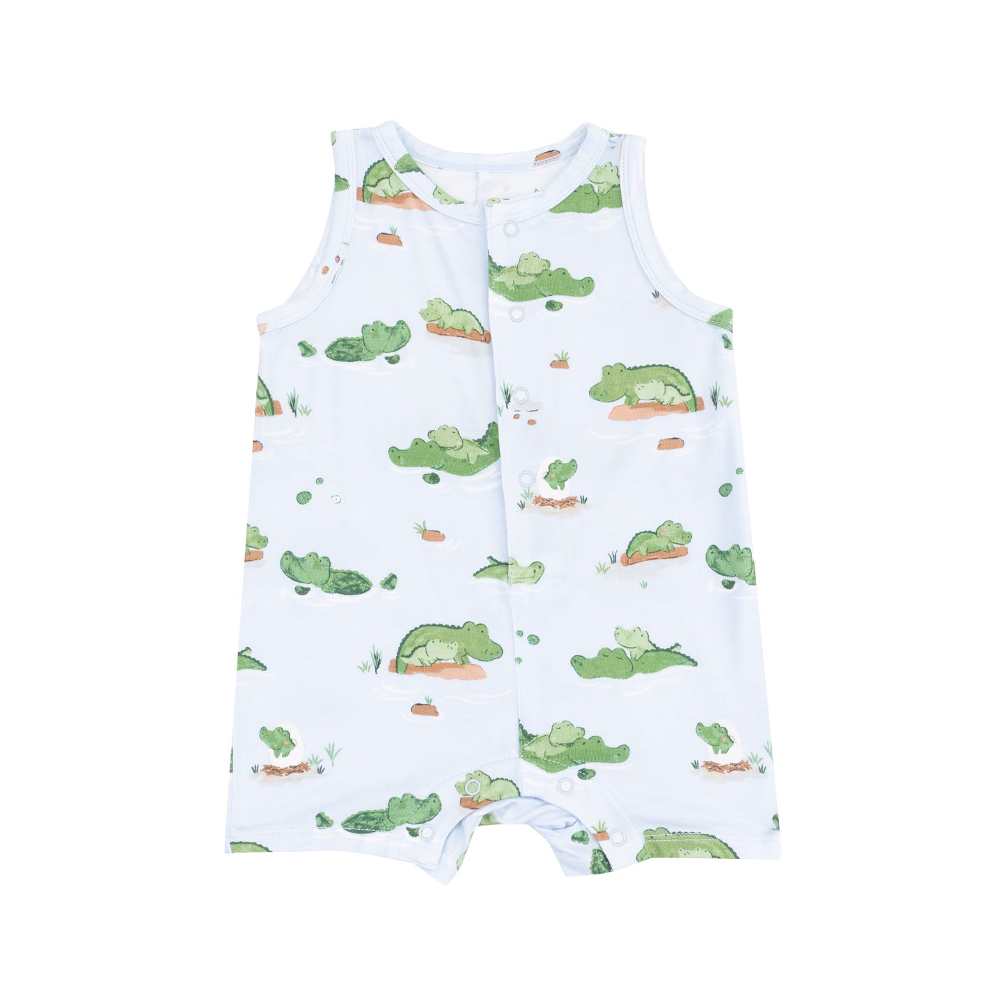 Sleeveless Shortie Romper - Alligator Blue