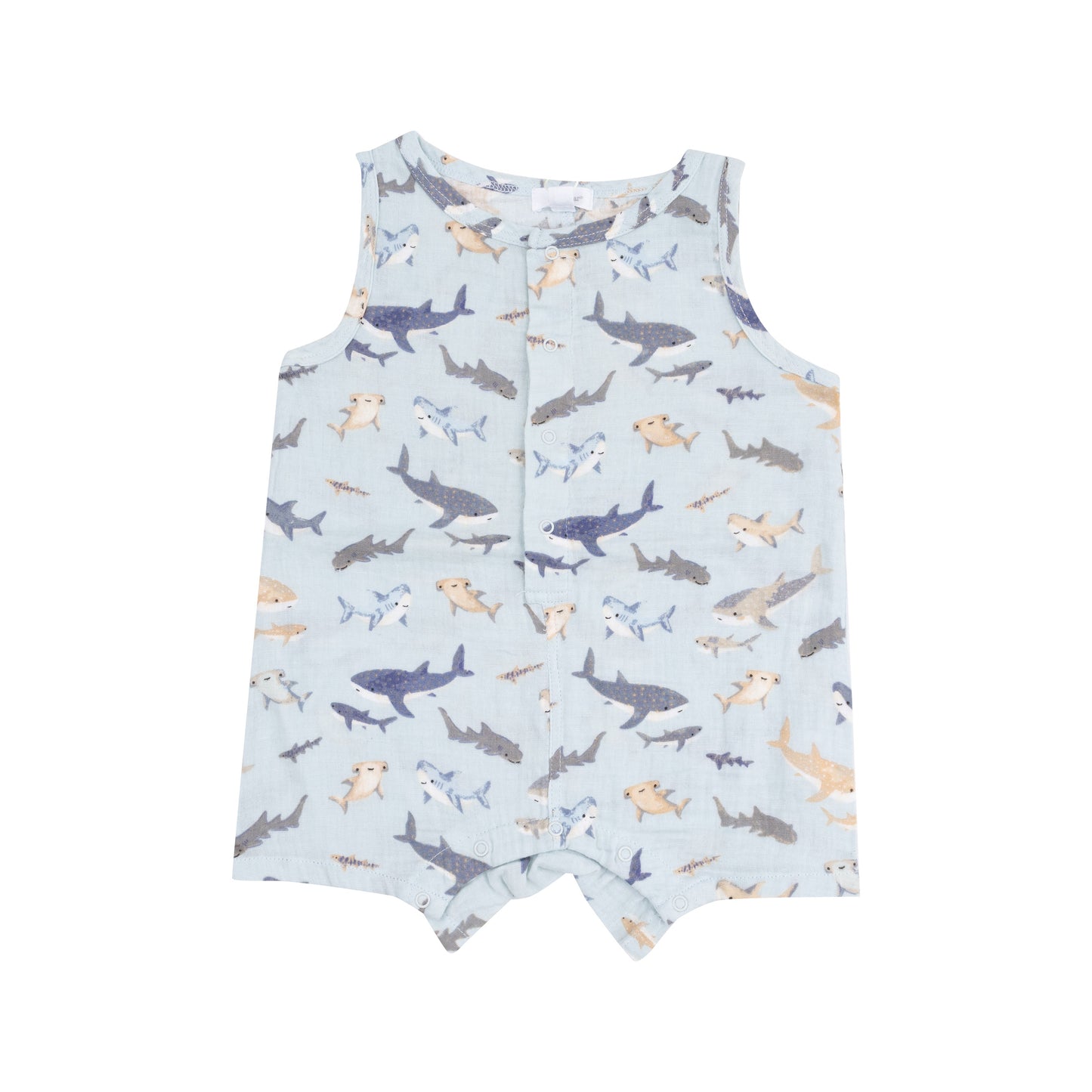 Sleevless Shortie Romper - Sharks