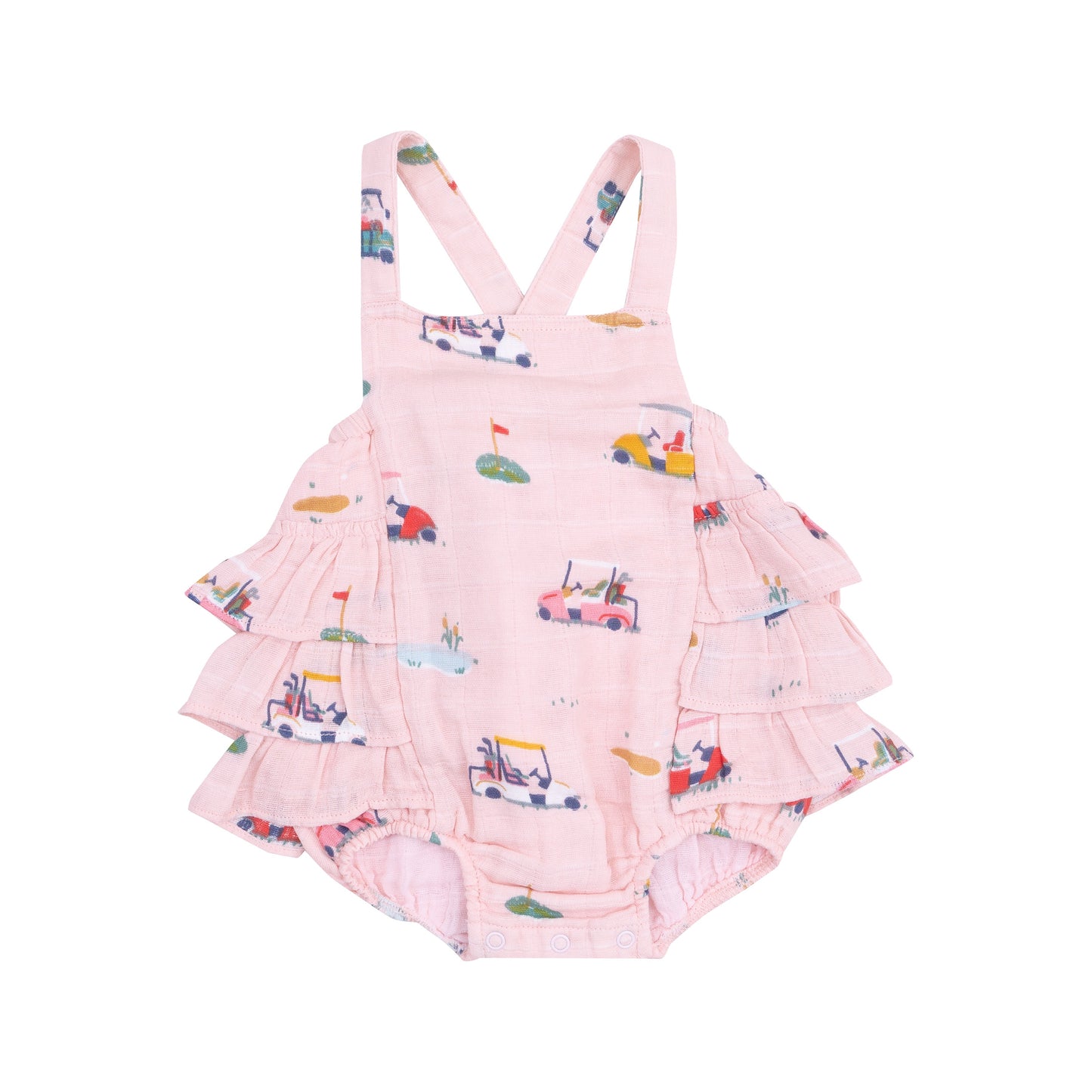 Ruffle Sunsuit - Golf Cart Cuties Pink