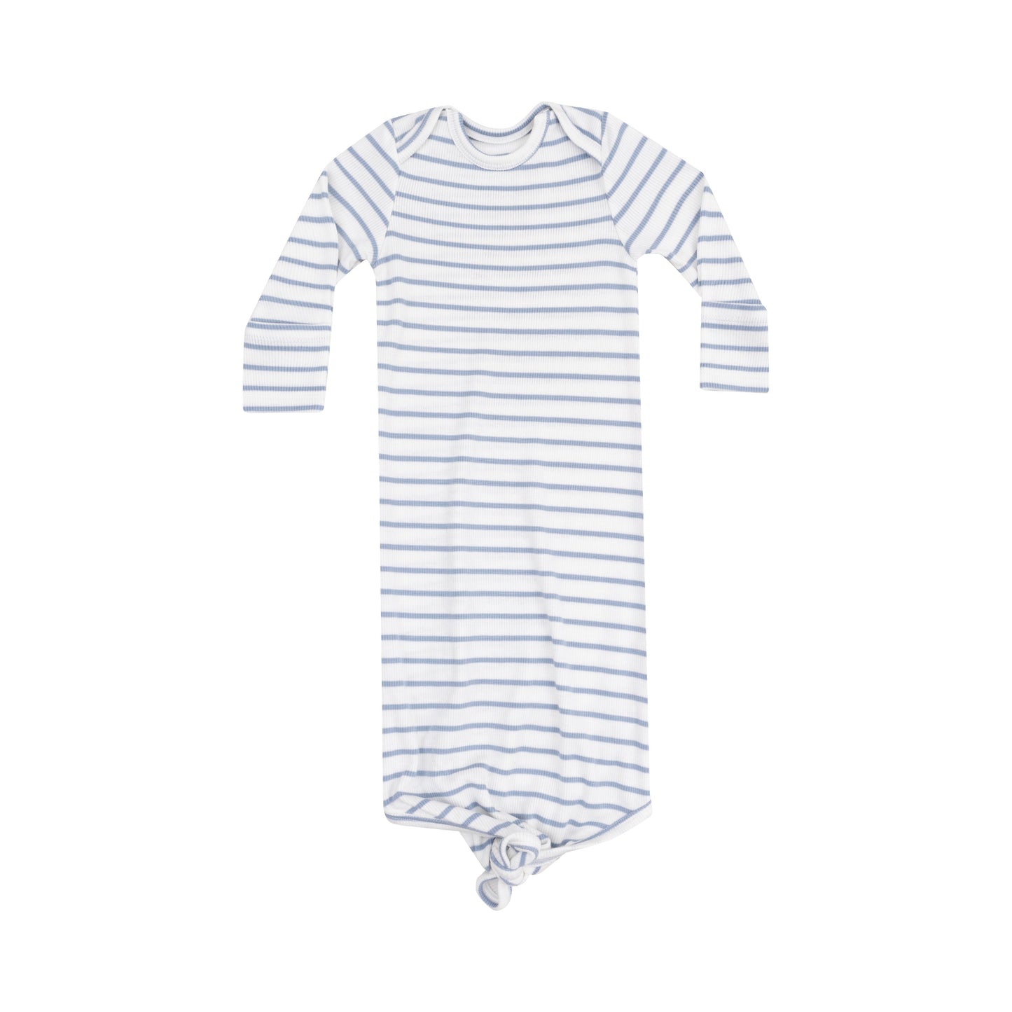Knotted Gown - French Stripe Dusty Blue