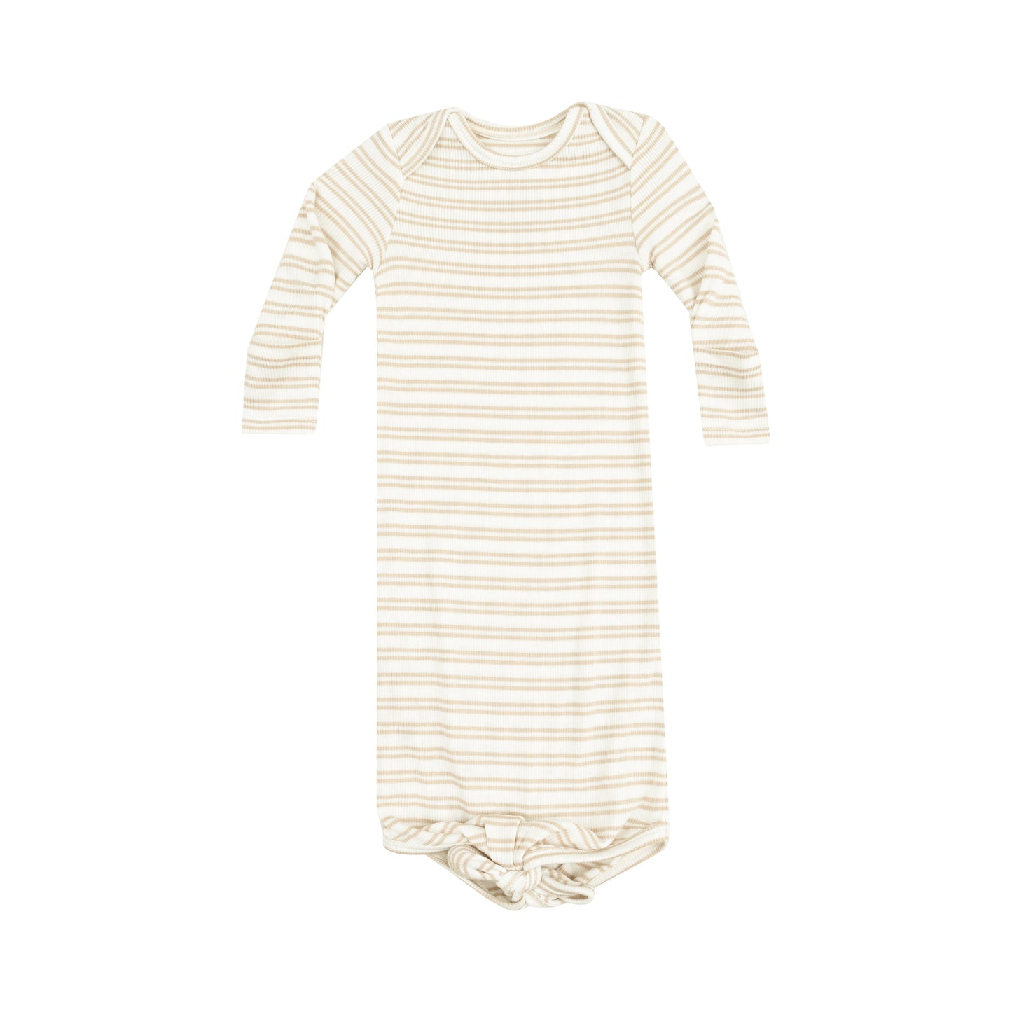 Knotted Gown - Stripe Oxford Tan