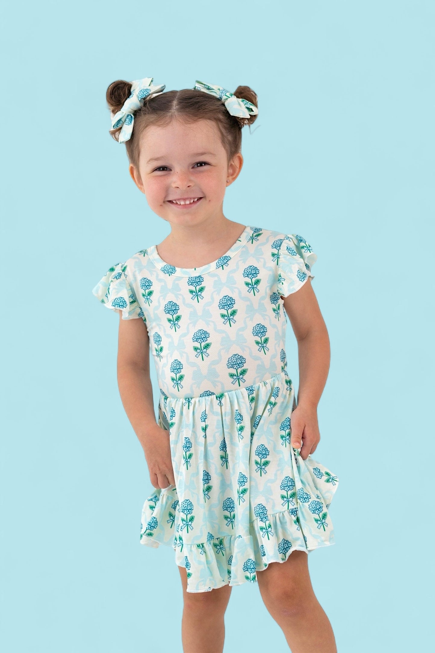 BLUE RIBBON BLOOMS DREAM TIE BACK RUFFLE DRESS