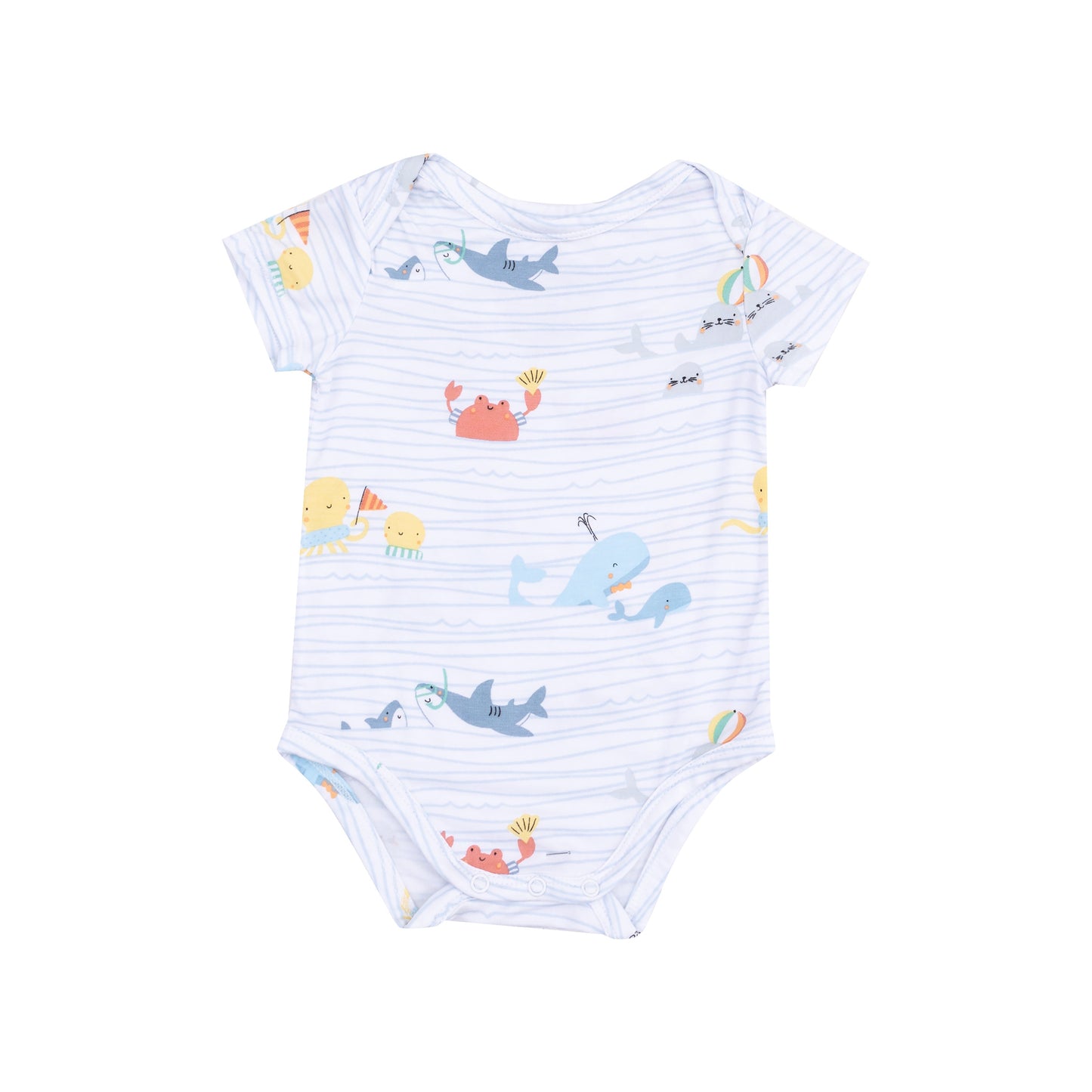 Short Sleeve Bodysuit - Sea Stripes