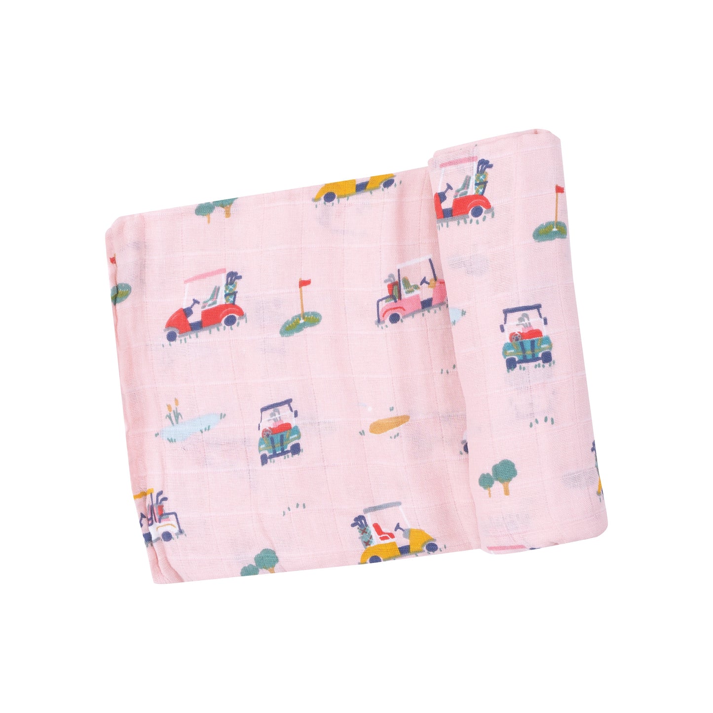 Swaddle Blanket - Golf Cart Cuties Pink