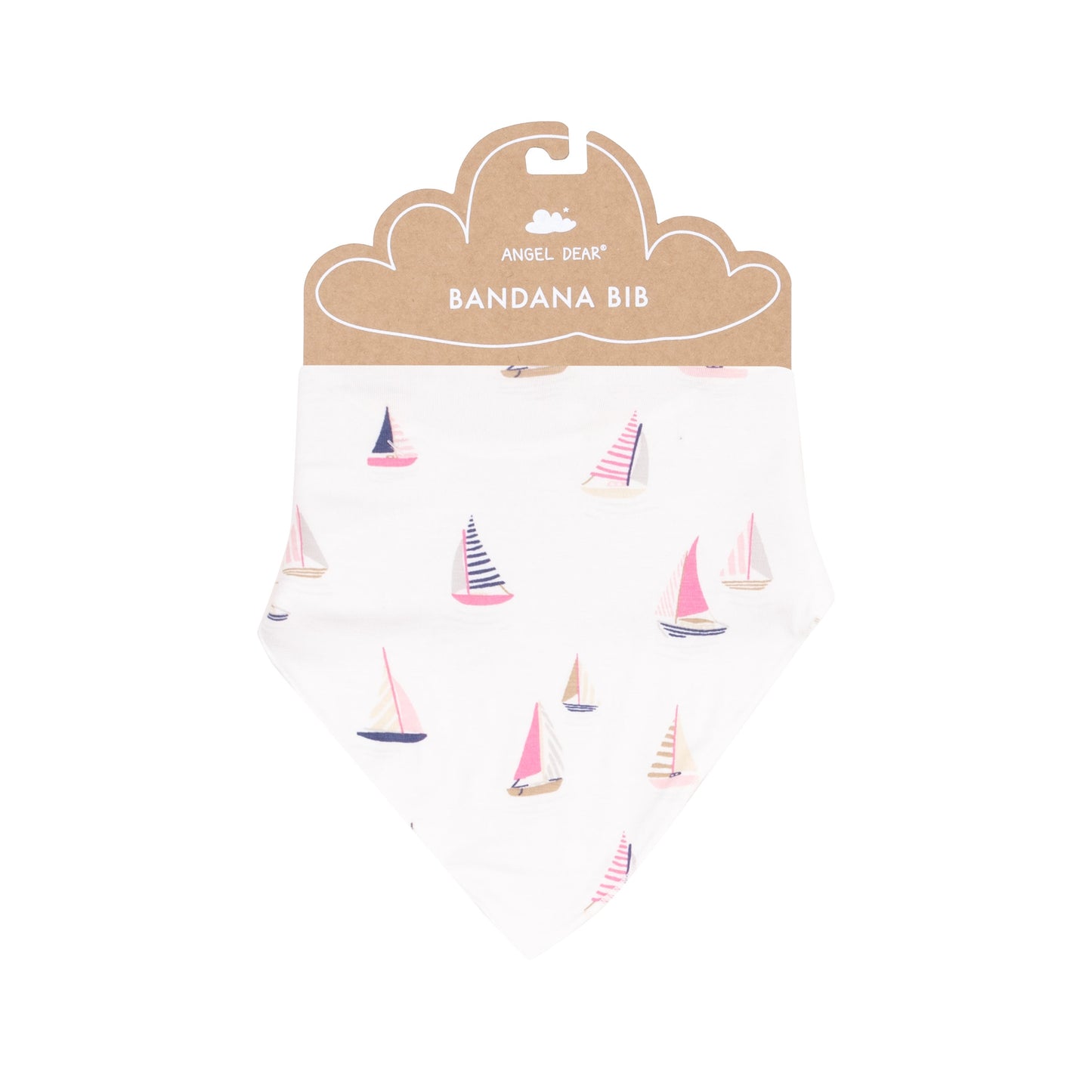 Bandana Bib - Sailboats Pink