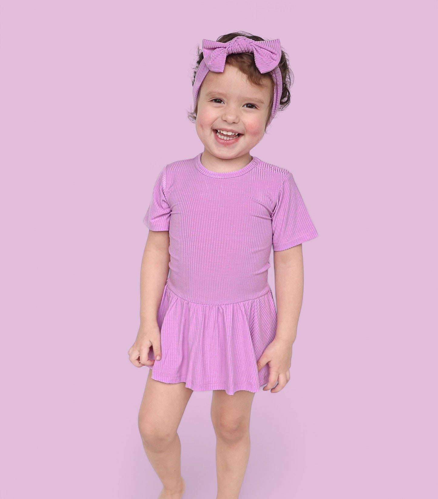 FOREVER LILAC RIB DREAM BODYSUIT DRESS