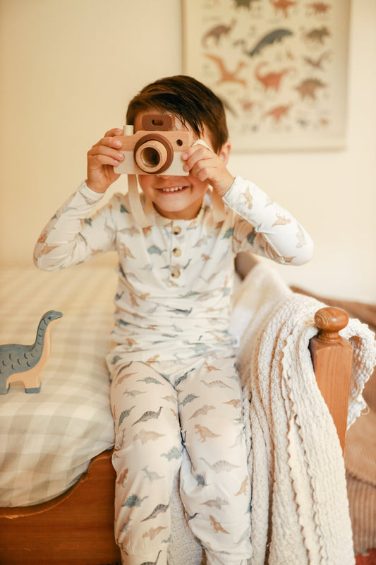 Snugglesaurus 2pc Henley Bamboo Pajamas - Sizes Newborn & Up!