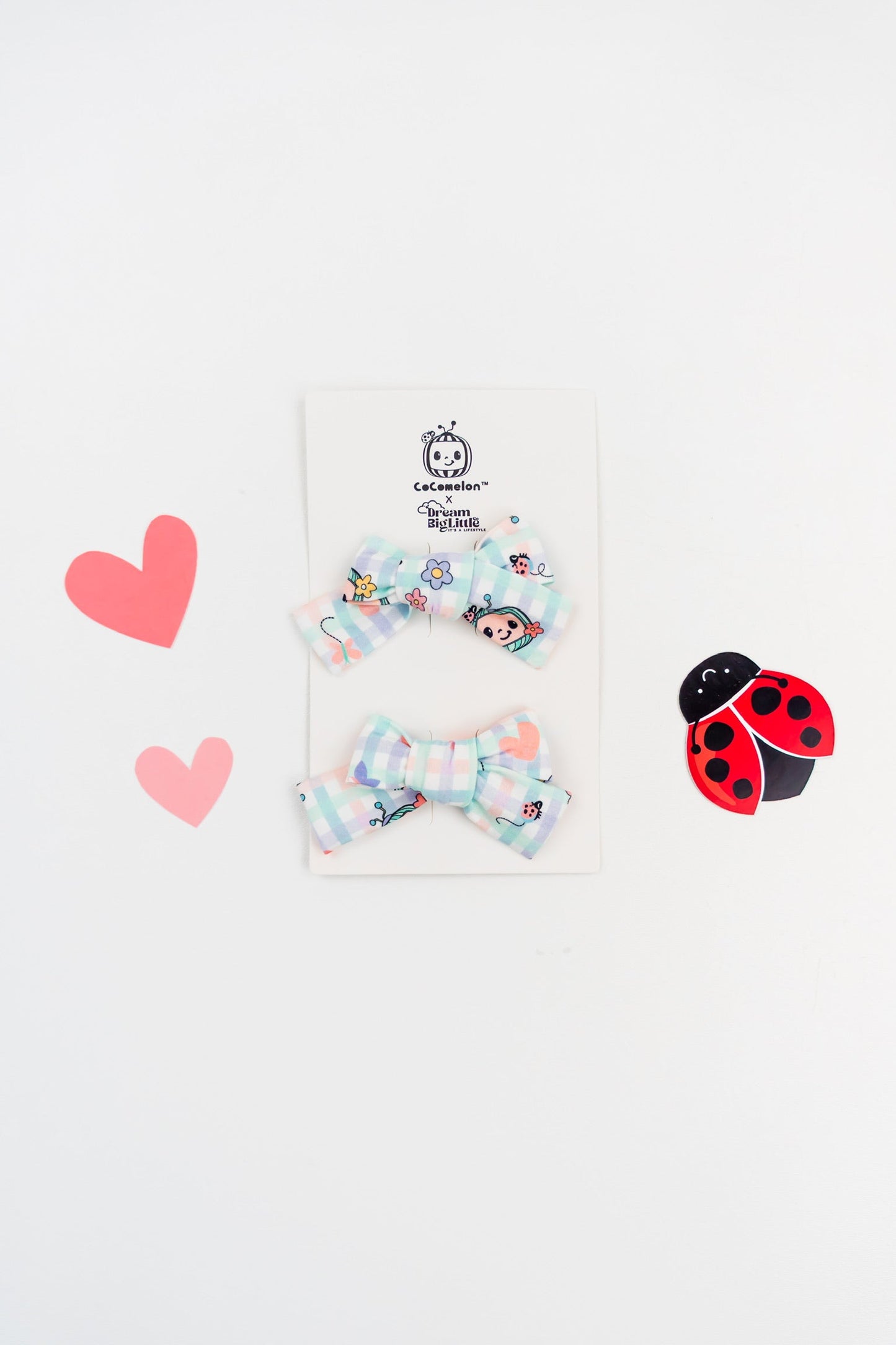 Dream Big Little Co x CoComelon SPRINGTIME MELON DREAM BOW HAIR CLIPS