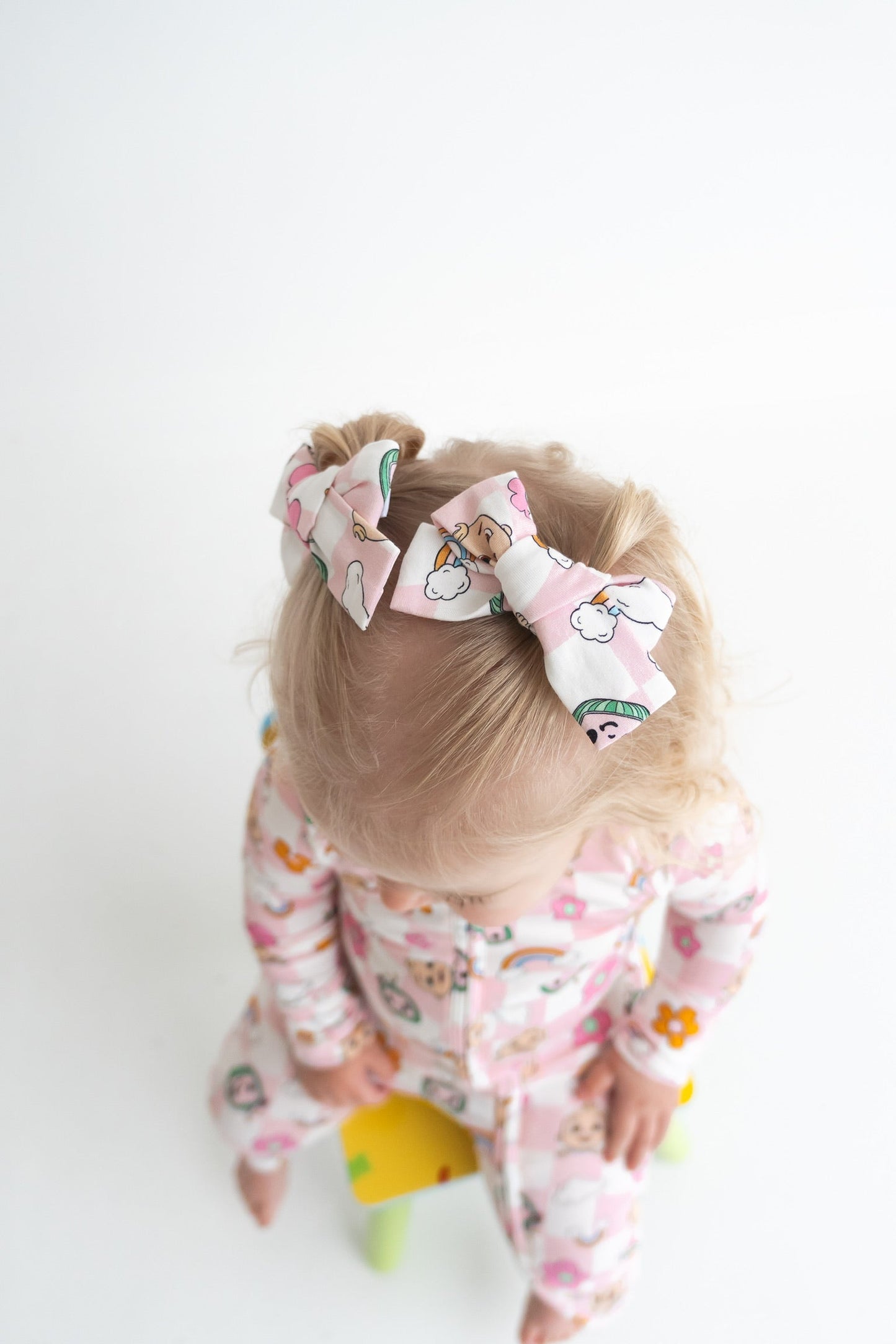 Dream Big Little Co x CoComelon JJ RAINBOW CHECKERS DREAM BOW HAIR CLIPS
