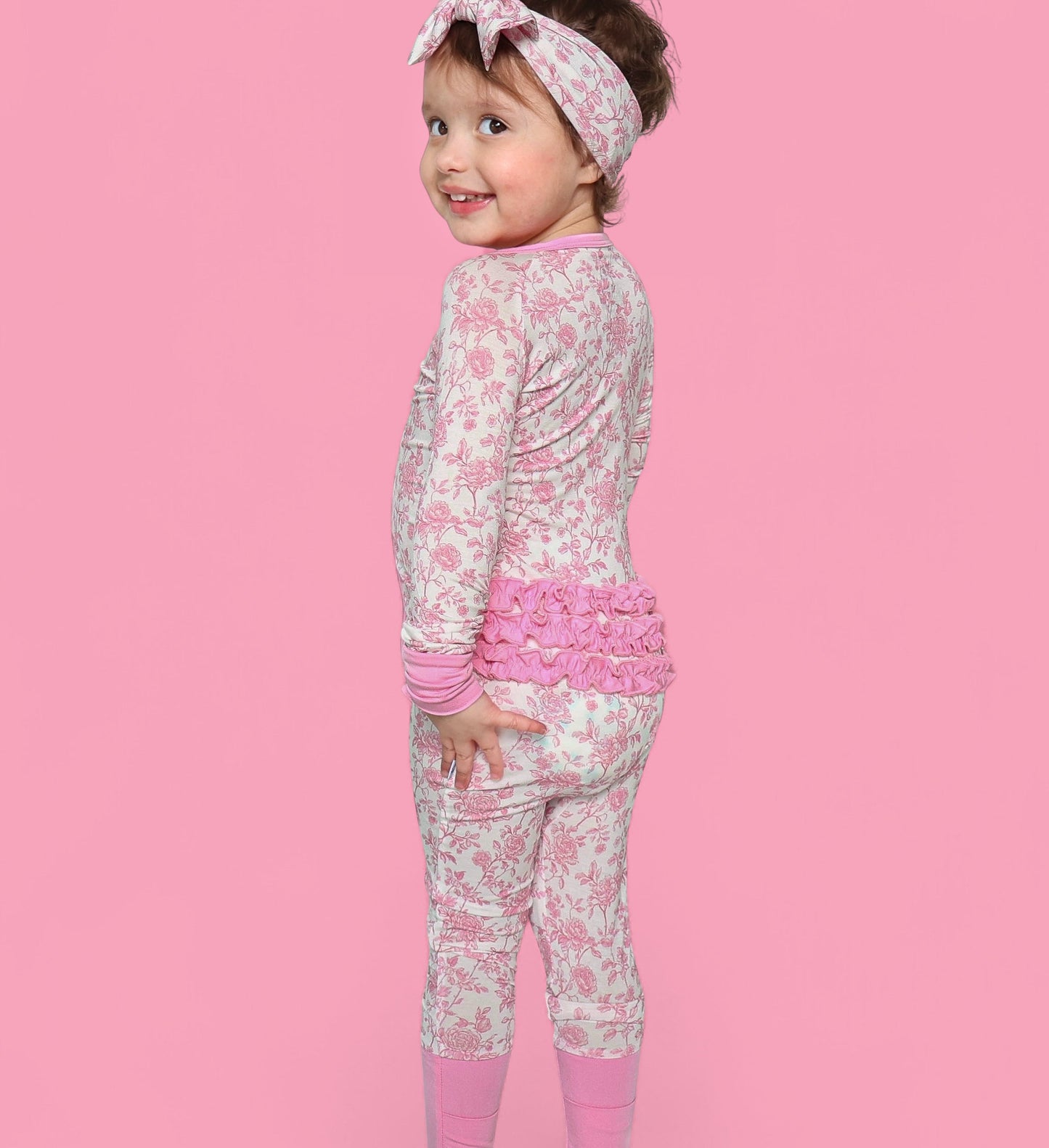 ROSEWOOD TOILE DREAM RUFFLE ROMPER