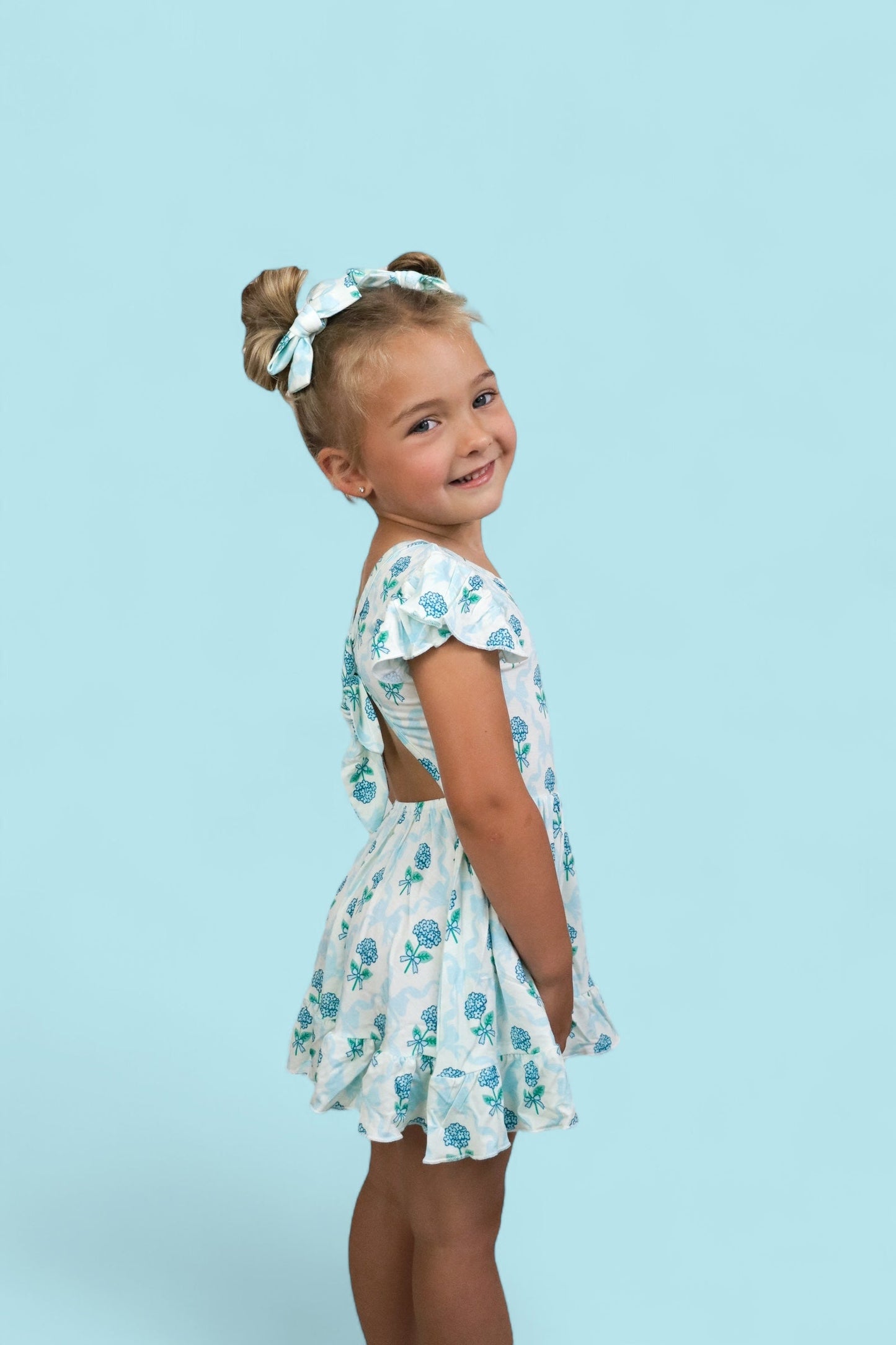 BLUE RIBBON BLOOMS DREAM TIE BACK RUFFLE DRESS
