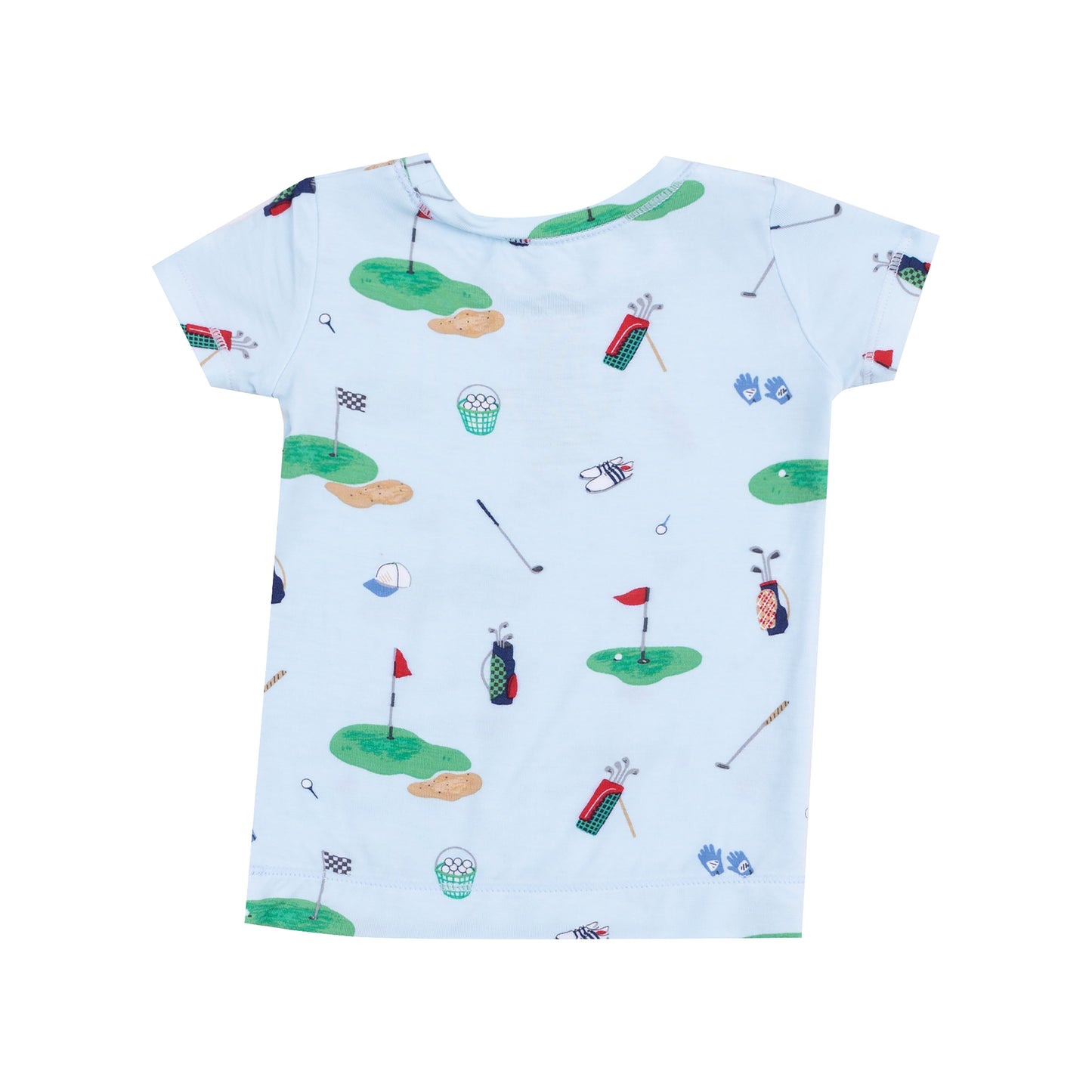 Short Sleeve Loungewear Set - Golf Things Blue