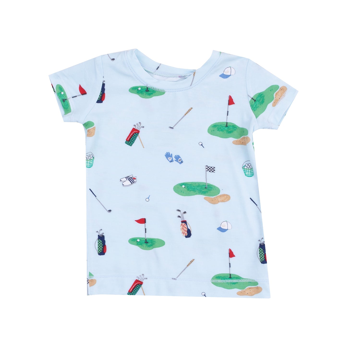 Short Sleeve Loungewear Set - Golf Things Blue