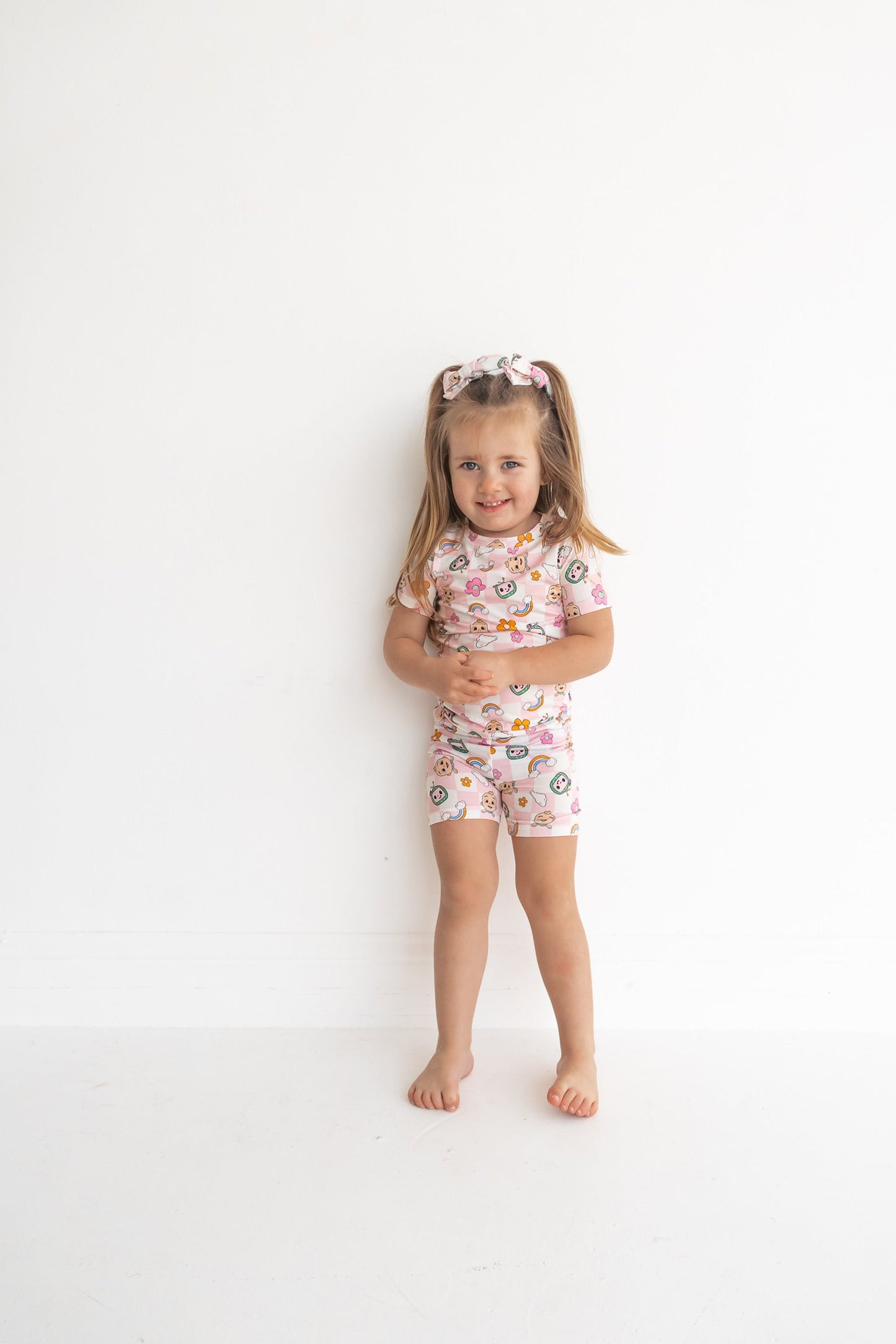 Dream Big Little Co x CoComelon JJ RAINBOW CHECKERS DREAM BOW HAIR CLIPS