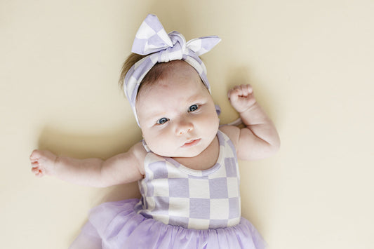 Checkered Headband | Lavender