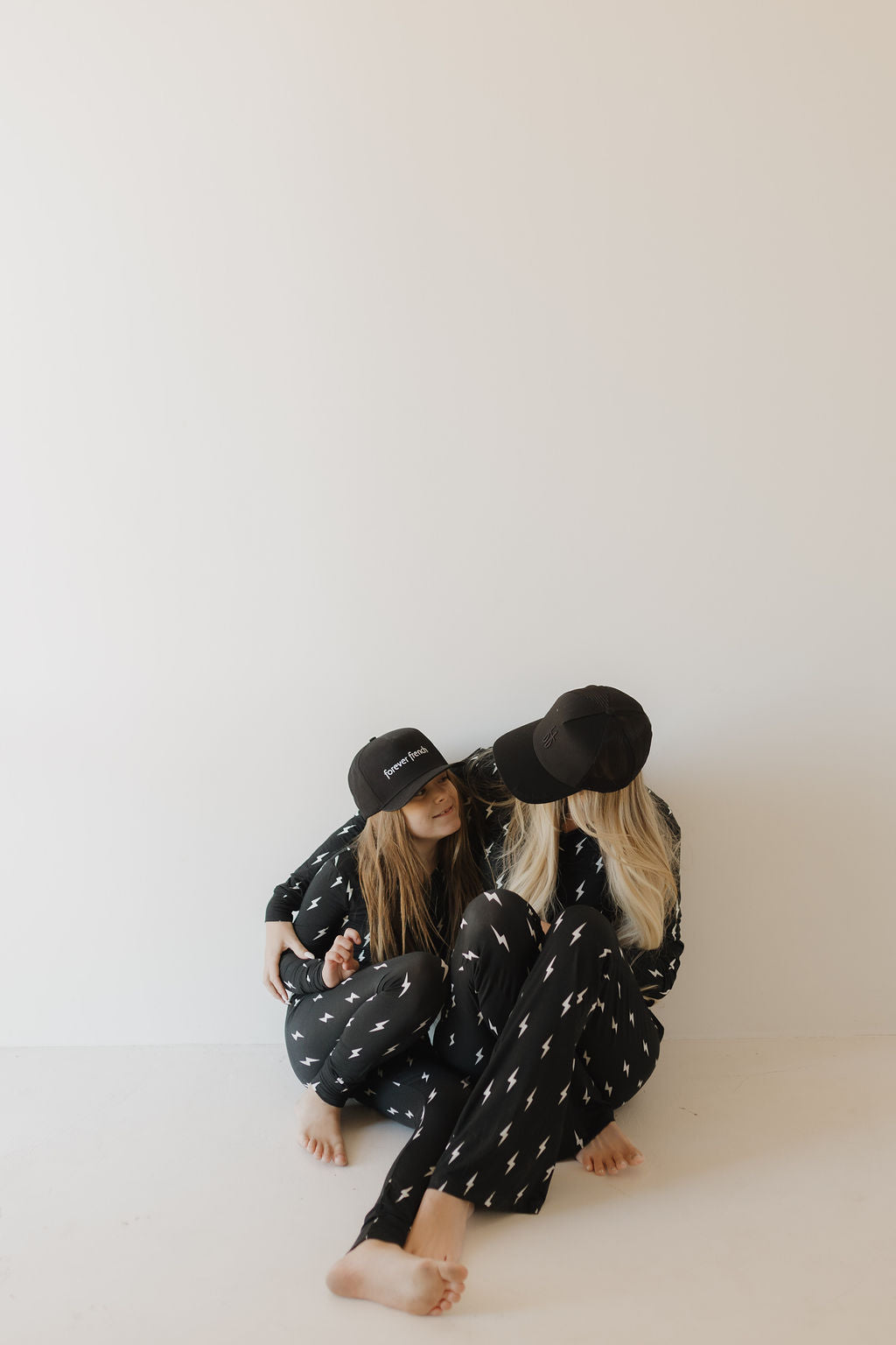 Women's Long Sleeve Bamboo Pajama | Midnight Lightning Bolt