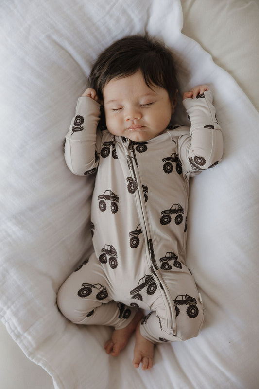 Bamboo Zip Pajamas | Monster Truck