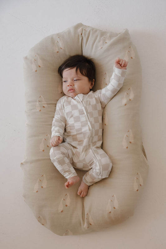 Bamboo Zip Pajamas | Checkerboard