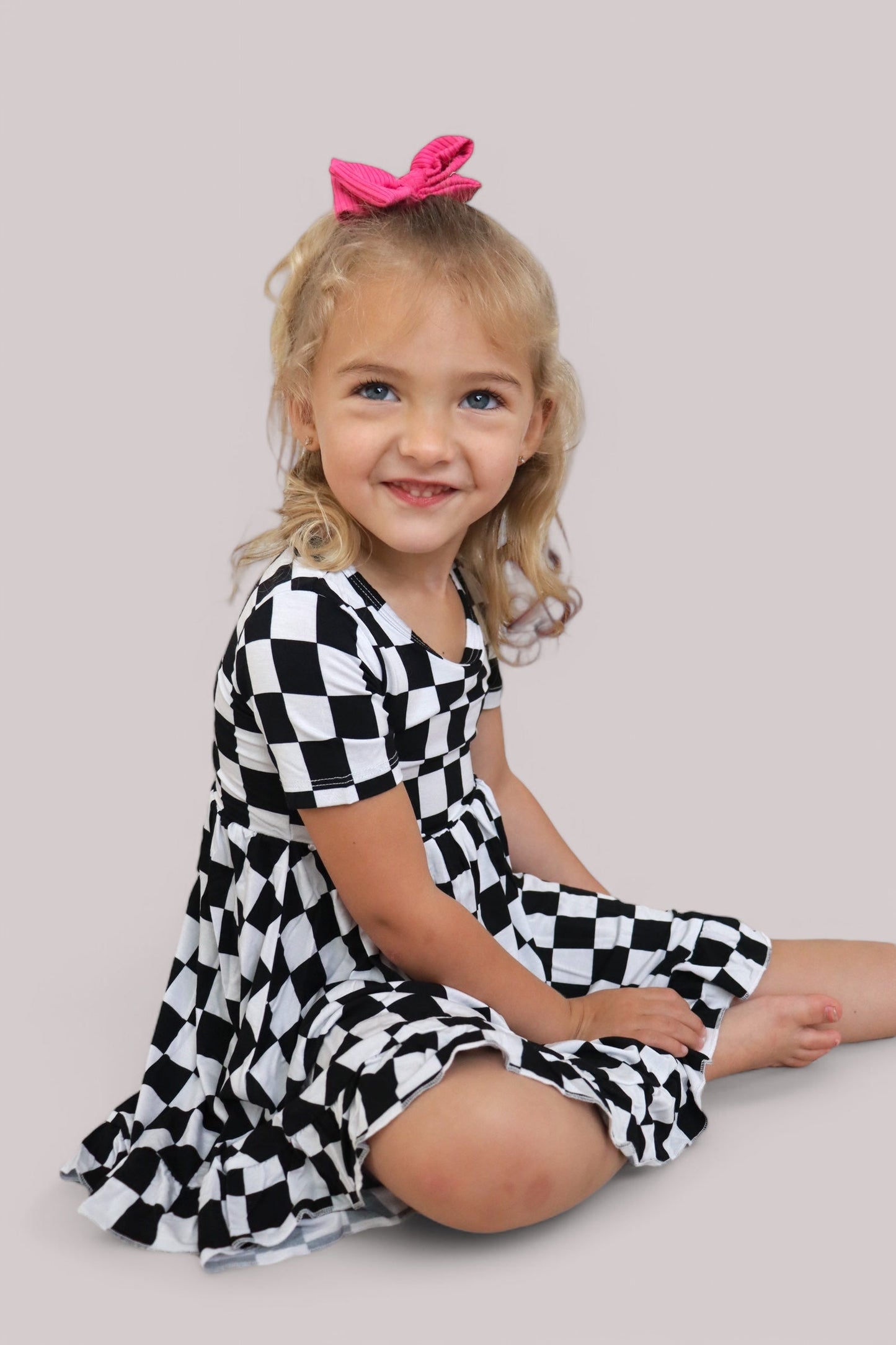 OREO CHECKERS DREAM RUFFLE DRESS