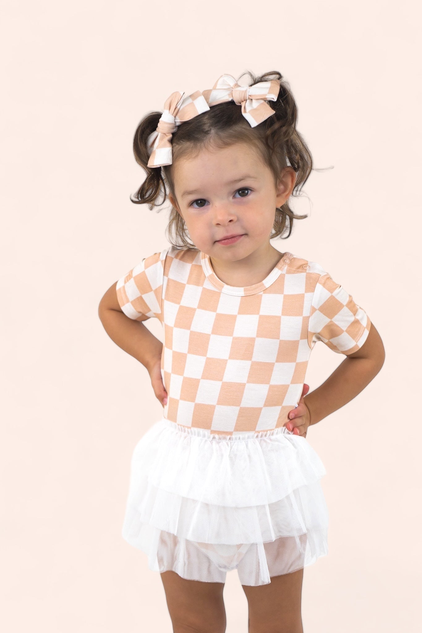 SANDY CHECKERS DREAM BOW HAIR CLIPS