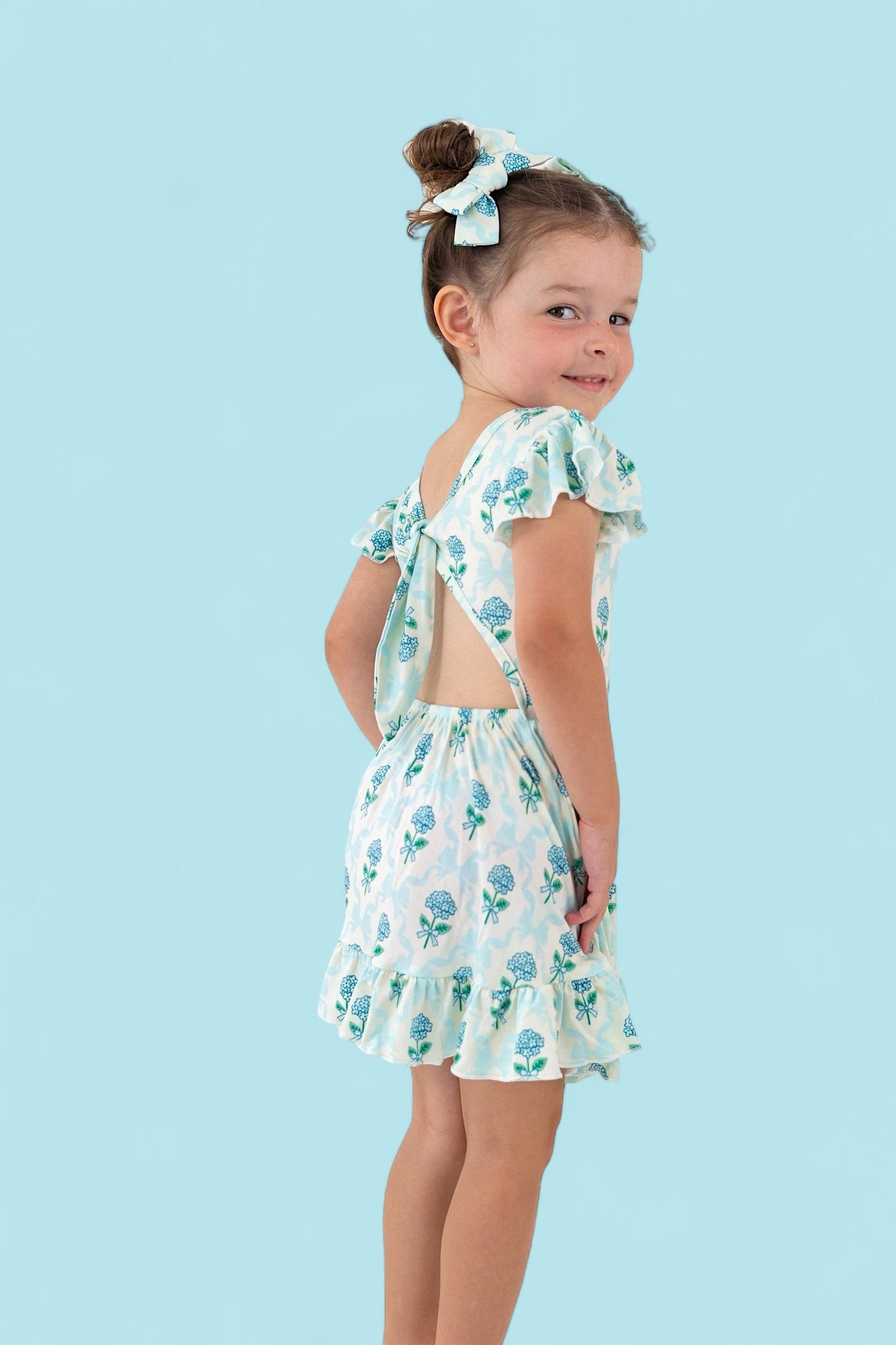 BLUE RIBBON BLOOMS DREAM TIE BACK RUFFLE DRESS