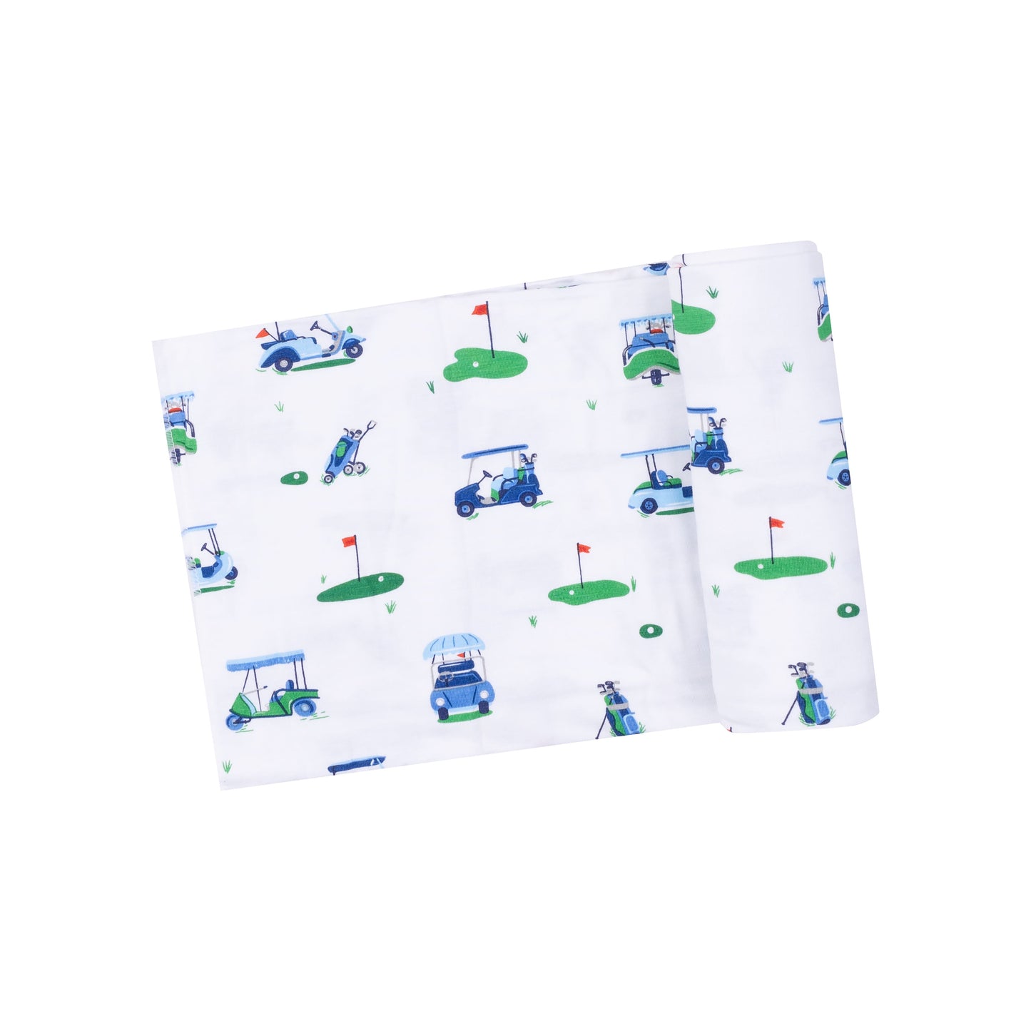 Swaddle Blanket - Vintage Golf Carts Blue