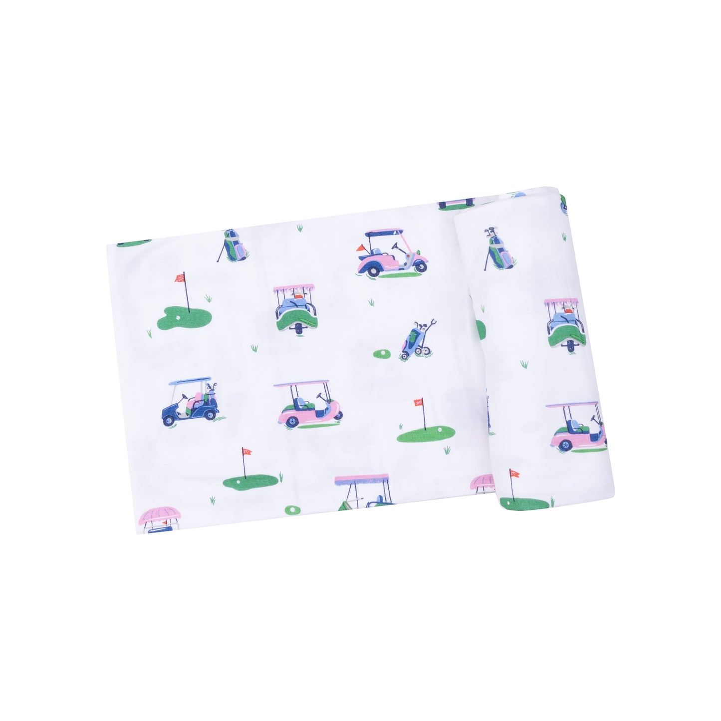 Swaddle Blanket - Vintage Golf Carts Pink