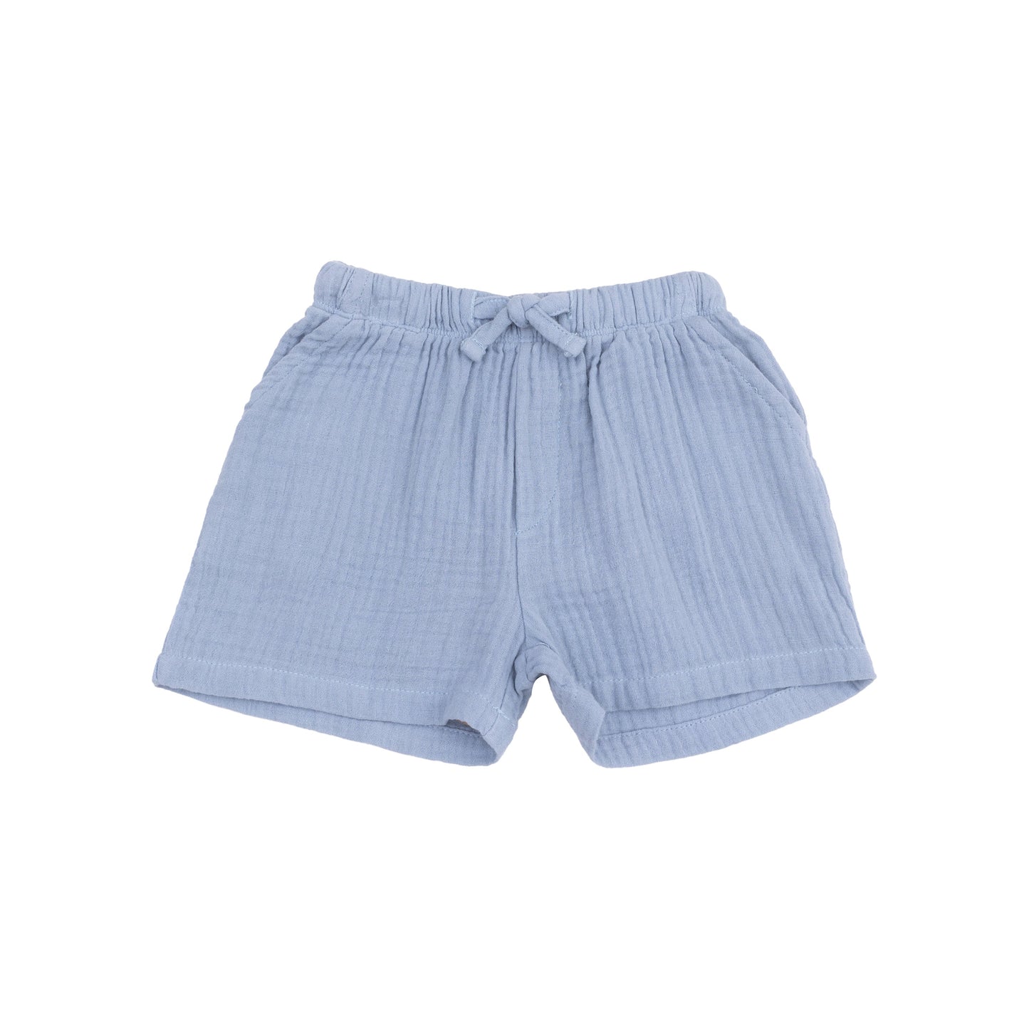 Polo Shirt with Applique and Muslin Short - Golf Blue Stripe