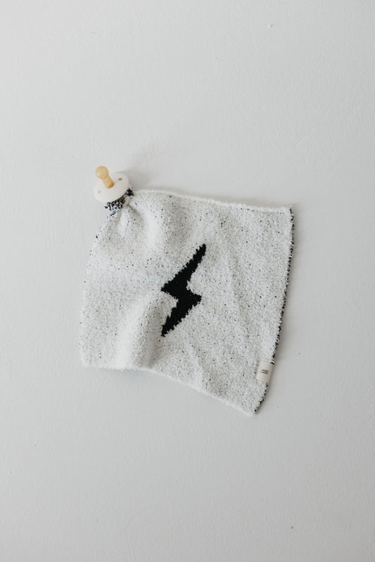 Lovey | White & Black Lightning Bolt