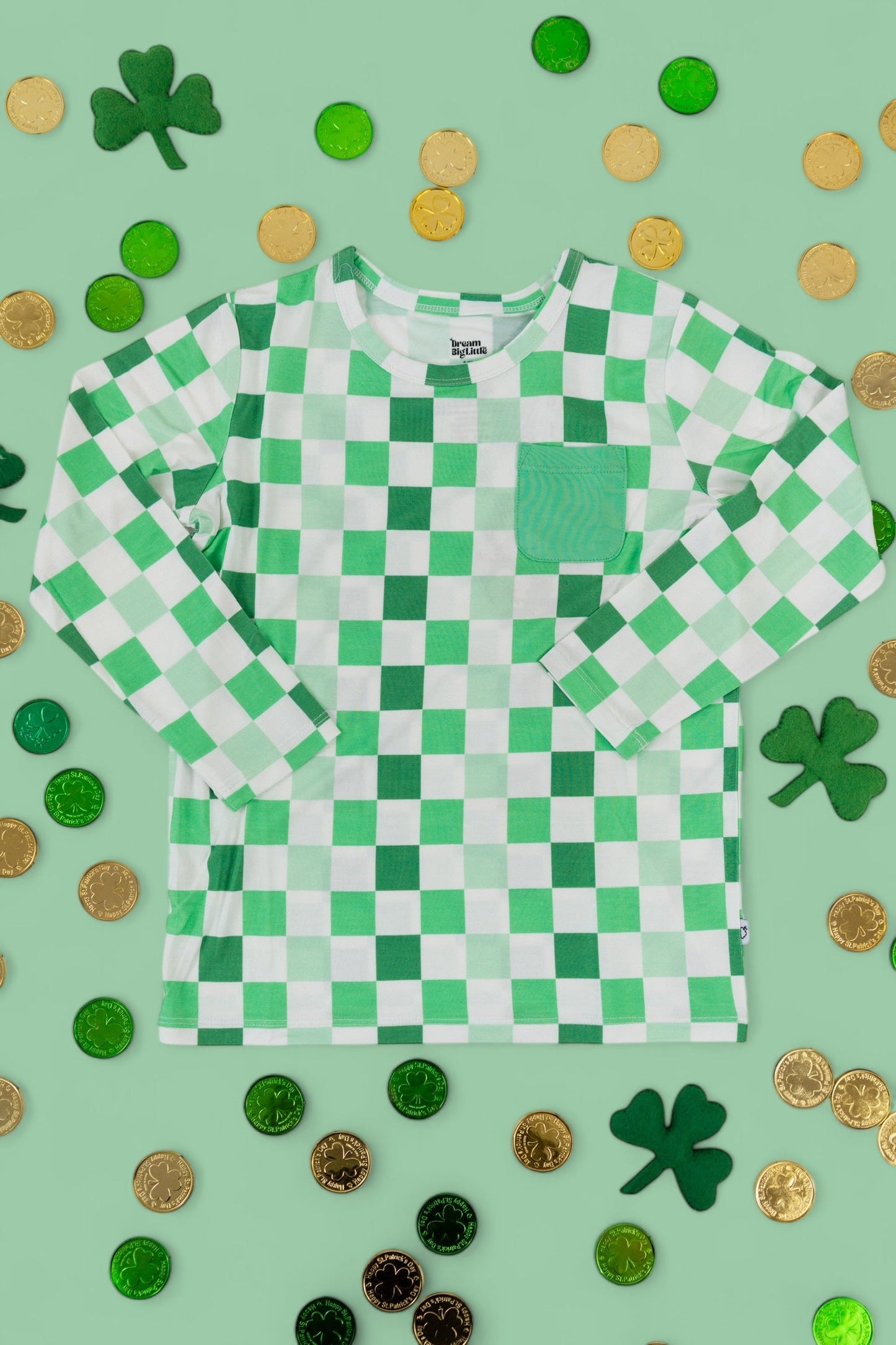 LUCKY CHECKERS LONG SLEEVE DREAM POCKET TEE