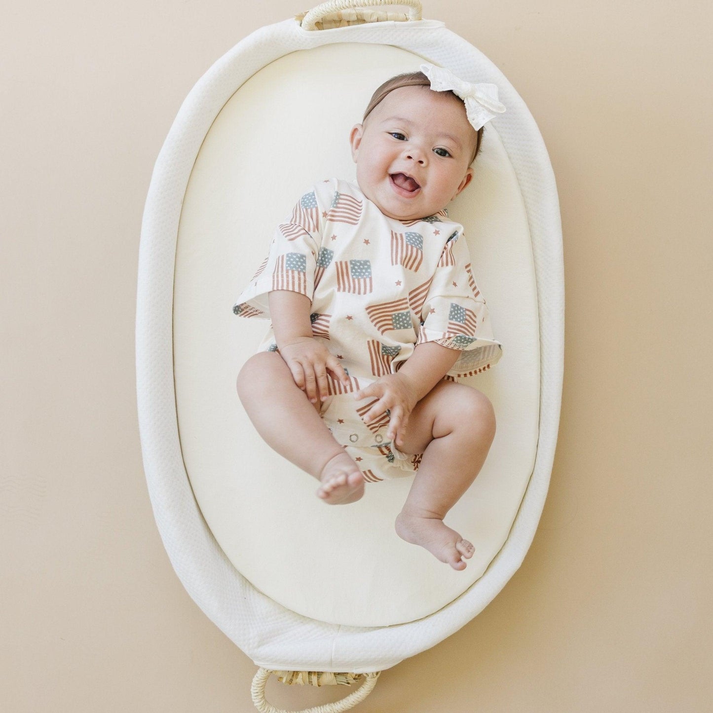 4th of July Flag Print T-Shirt Romper