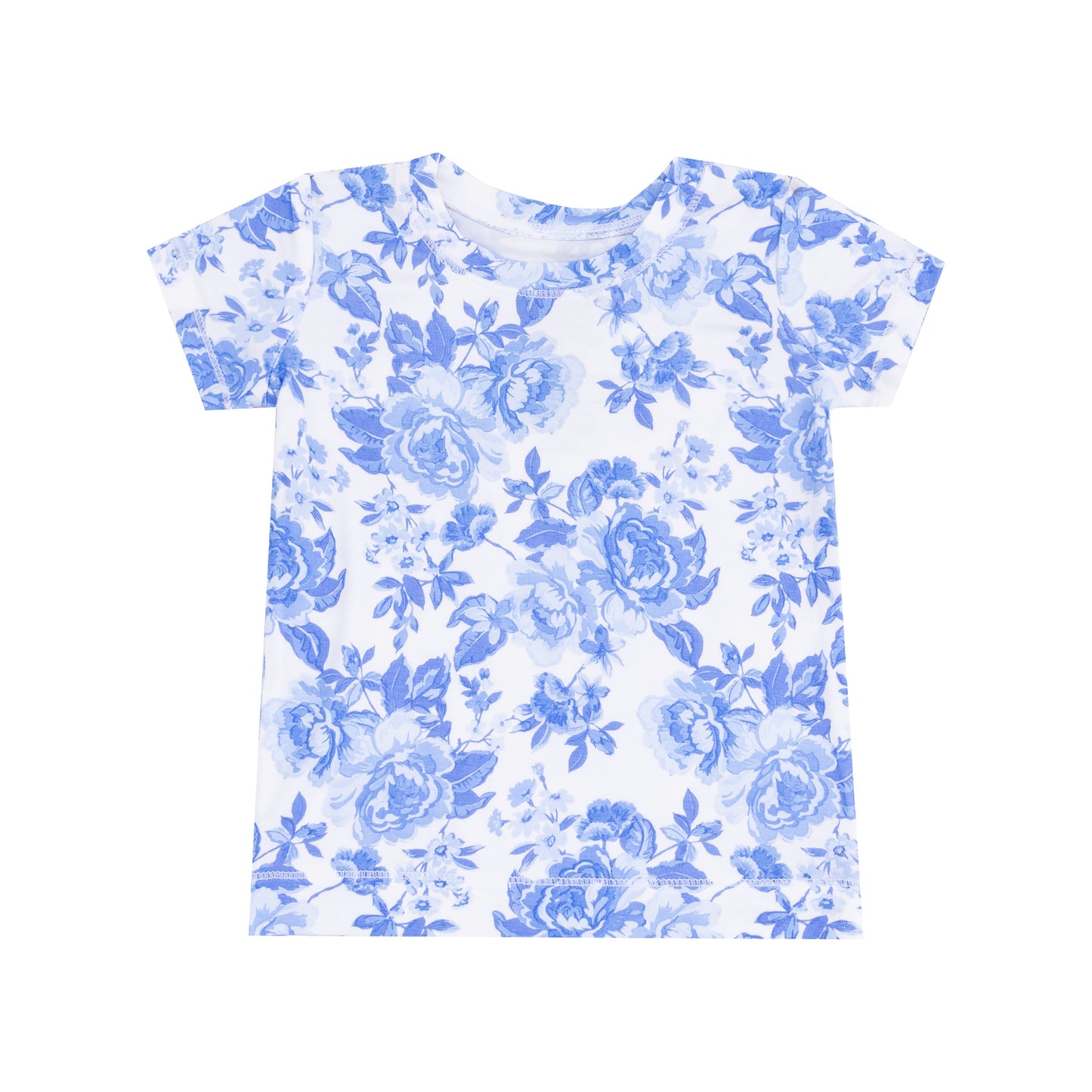 Loungewear Short Set - Roses In Blue