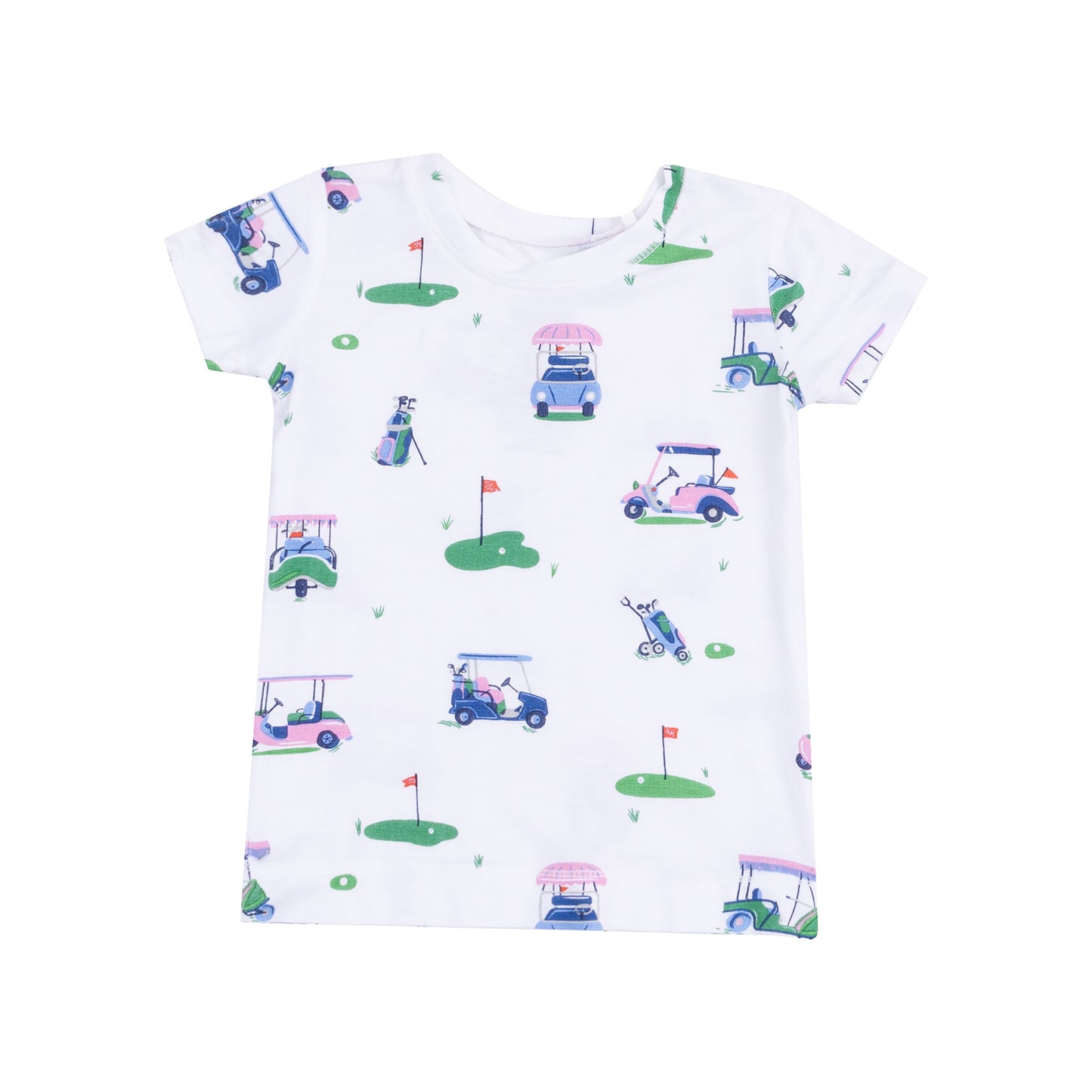 Loungewear Short Set - Vintage Golf Carts Pink