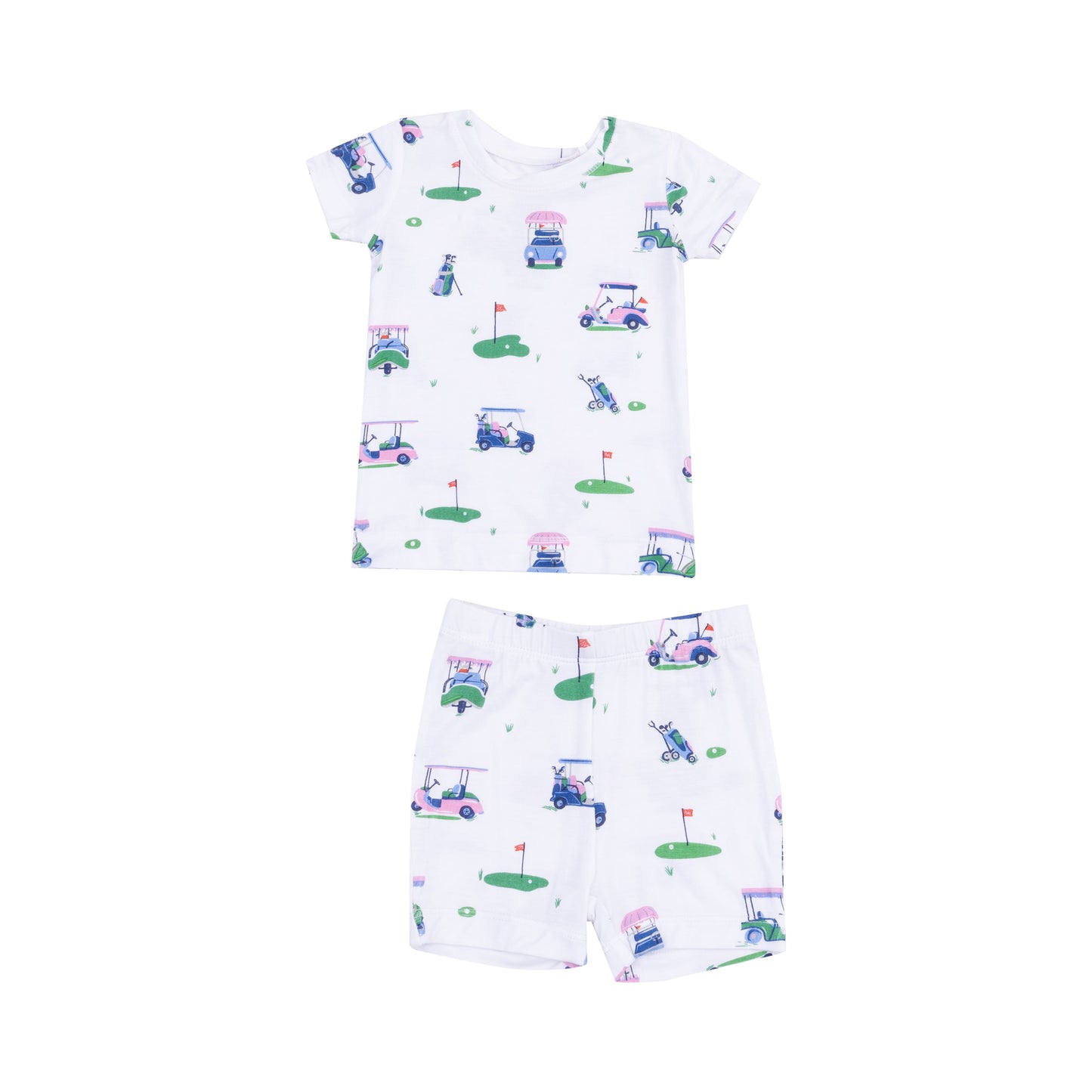Loungewear Short Set - Vintage Golf Carts Pink