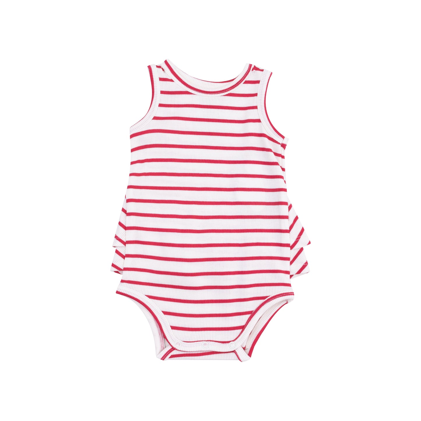 Ruffle Tank Bubble - Stripe Vintage Red