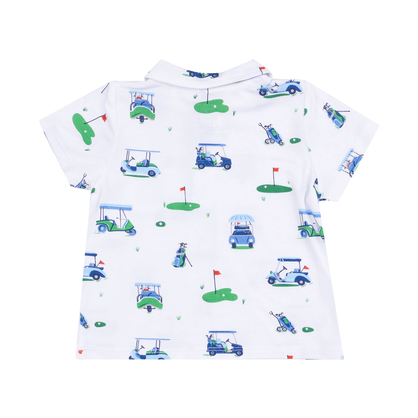 Polo Shirt & Short Set - Vintage Golf Carts Blue